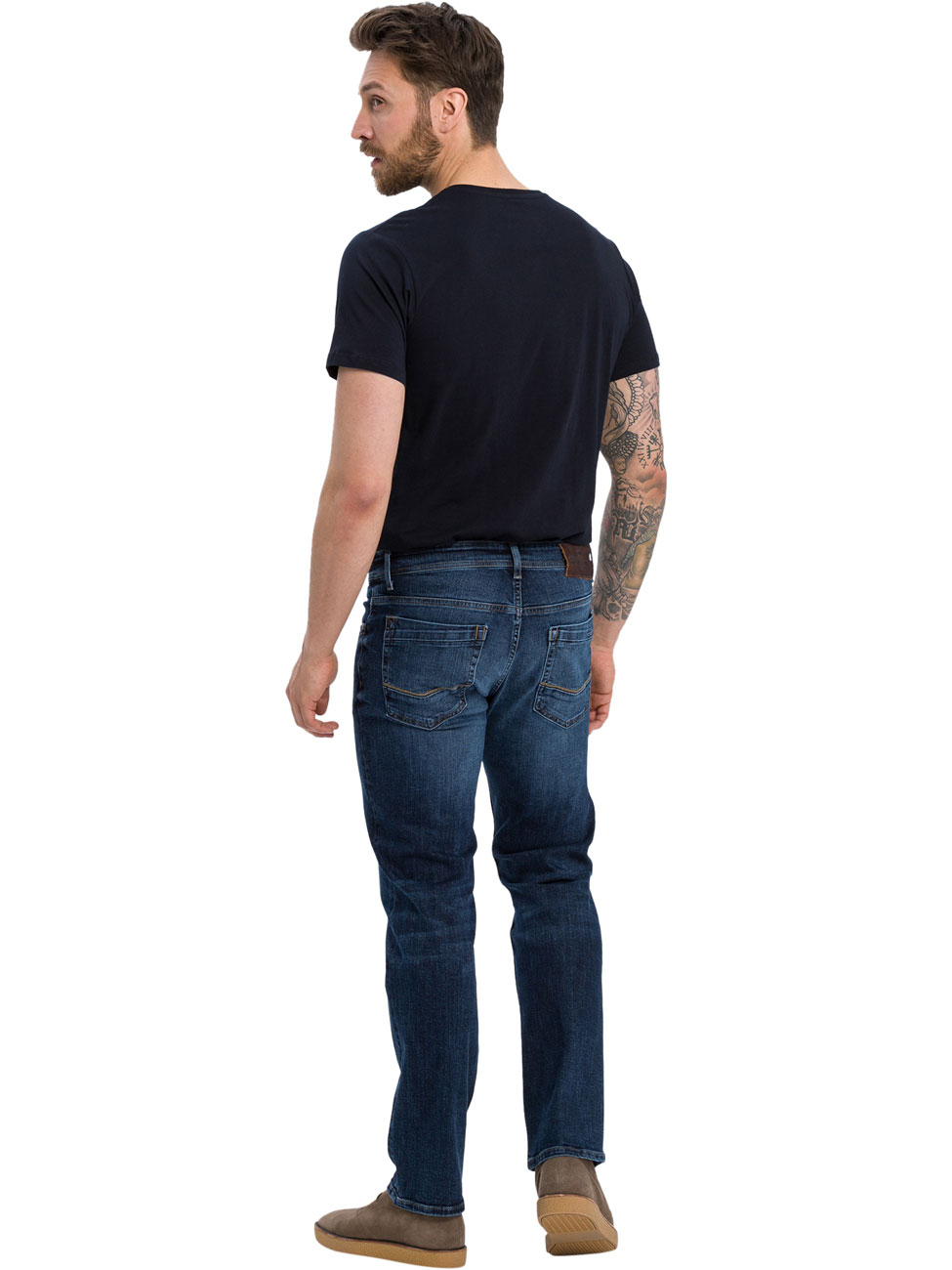 Cross Jeans Herren Jeans Antonio - Relaxed Fit - Blau - Dark Blue Crincle günstig online kaufen