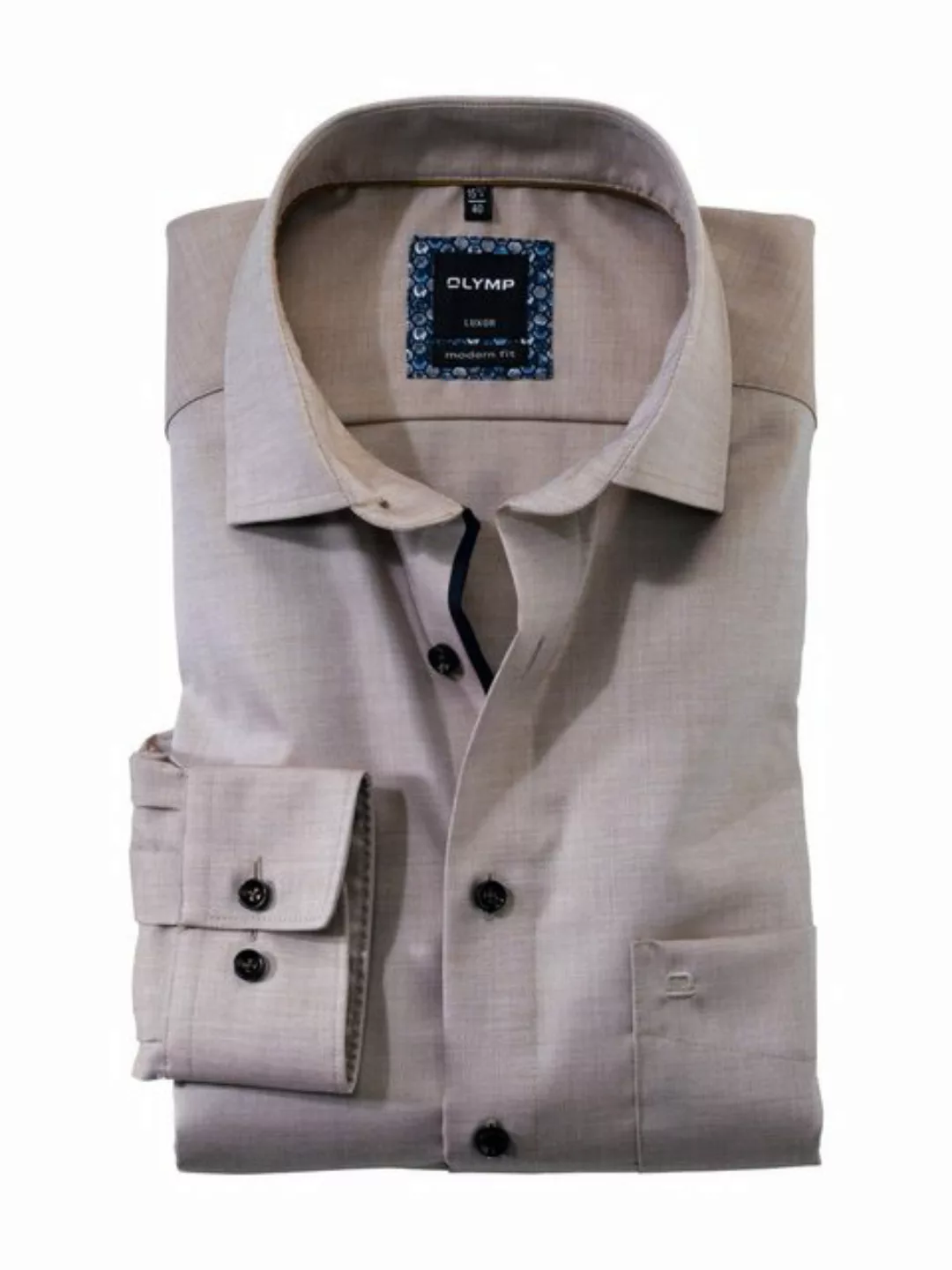 OLYMP Businesshemd braun - Langarm Hemd - Basic Hemd - Luxor günstig online kaufen