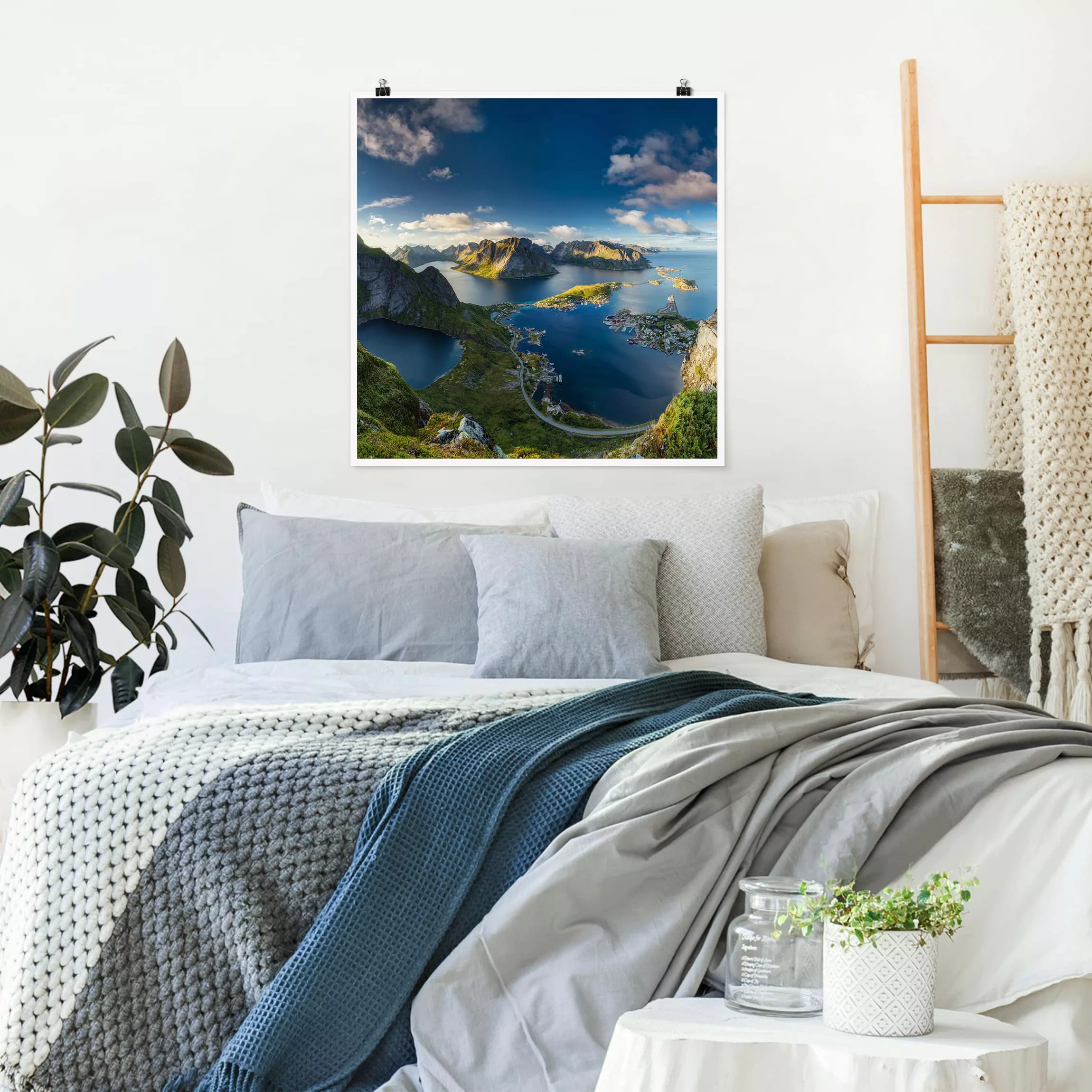 Poster - Quadrat Fjordblick in Reinebringen günstig online kaufen