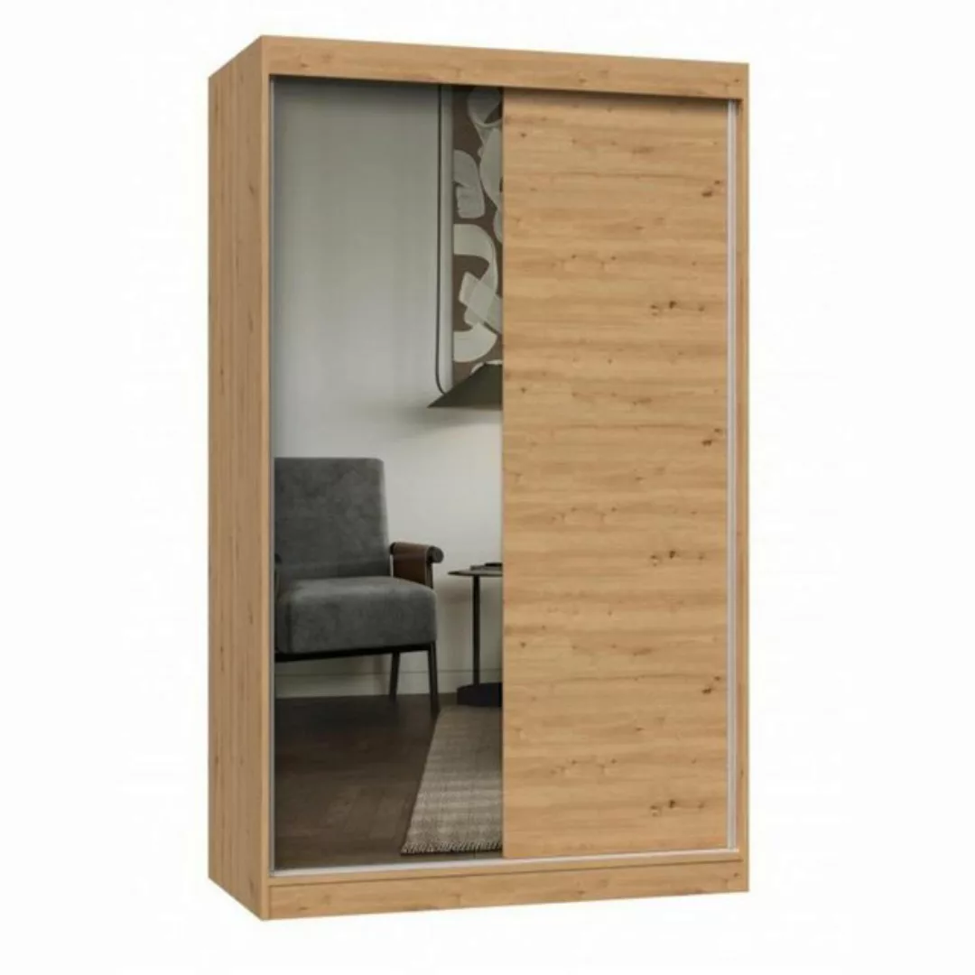 Beautysofa Schiebetürenschrank Verso (Anthrazit + Artisan / Artisan / Weiß günstig online kaufen