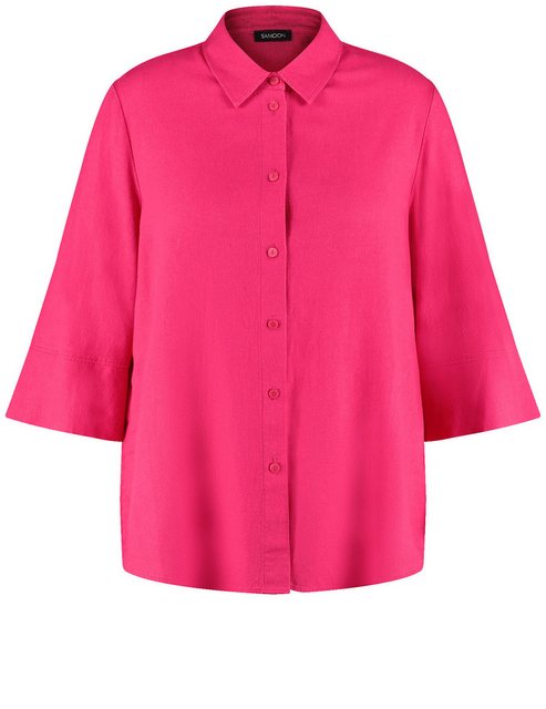 Samoon Klassische Bluse 3/4 Arm Bluse aus Viskose-Leinen-Mix günstig online kaufen