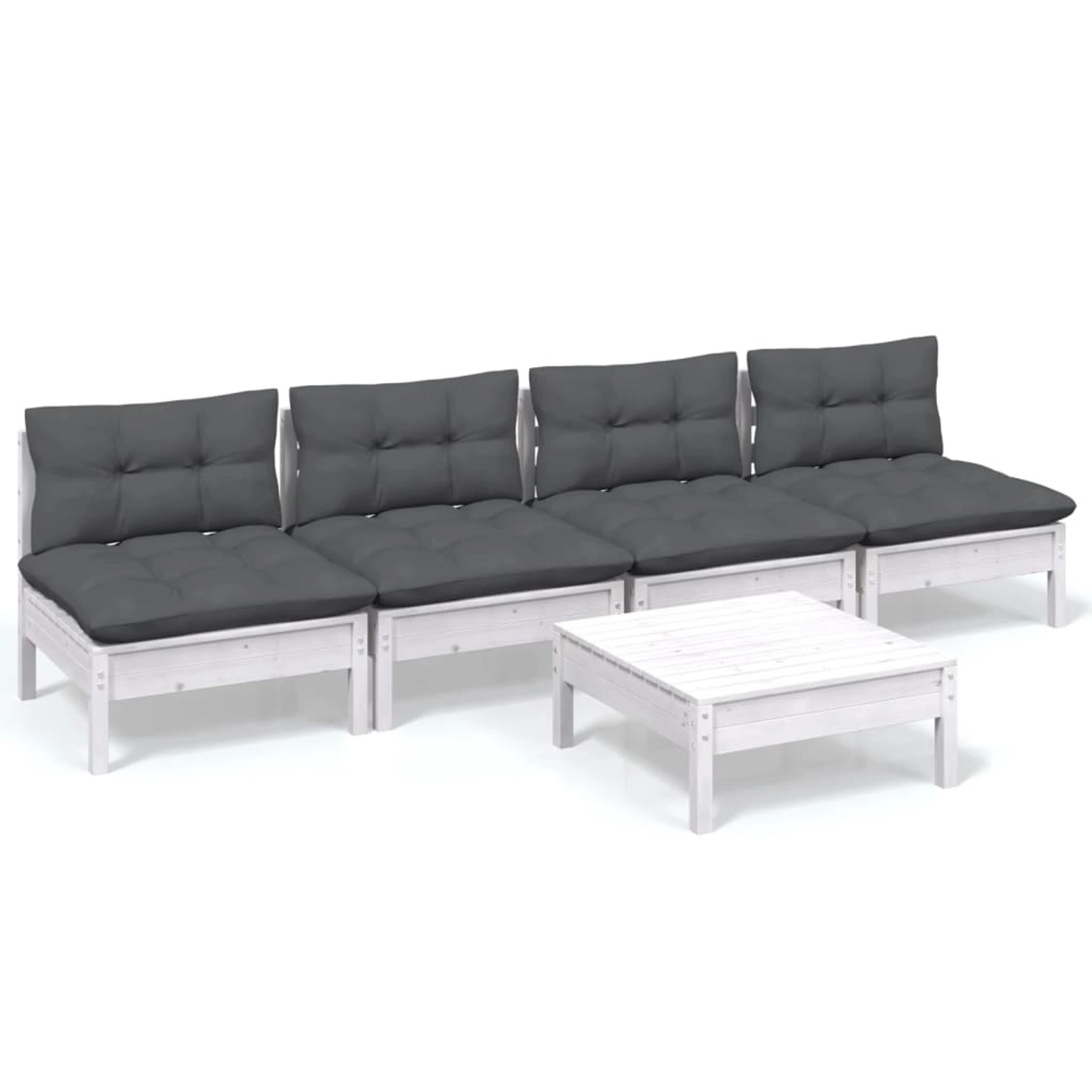 vidaXL 5-tlg Garten-Lounge-Set mit Anthrazit Kissen Kiefernholz Modell 10 günstig online kaufen