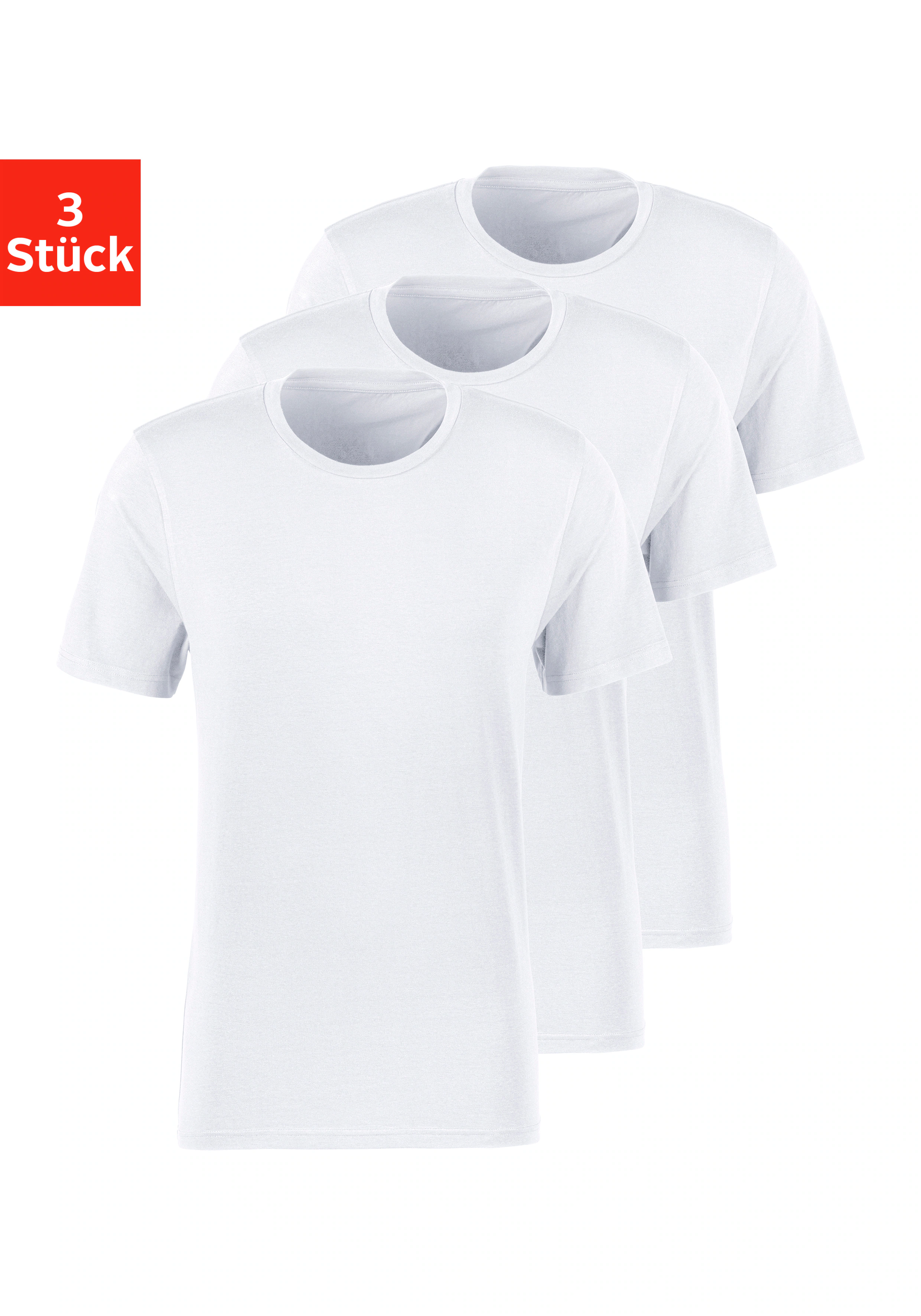 Bruno Banani T-Shirt (Packung, 3-tlg) mit Rundhals-Ausschnitt günstig online kaufen