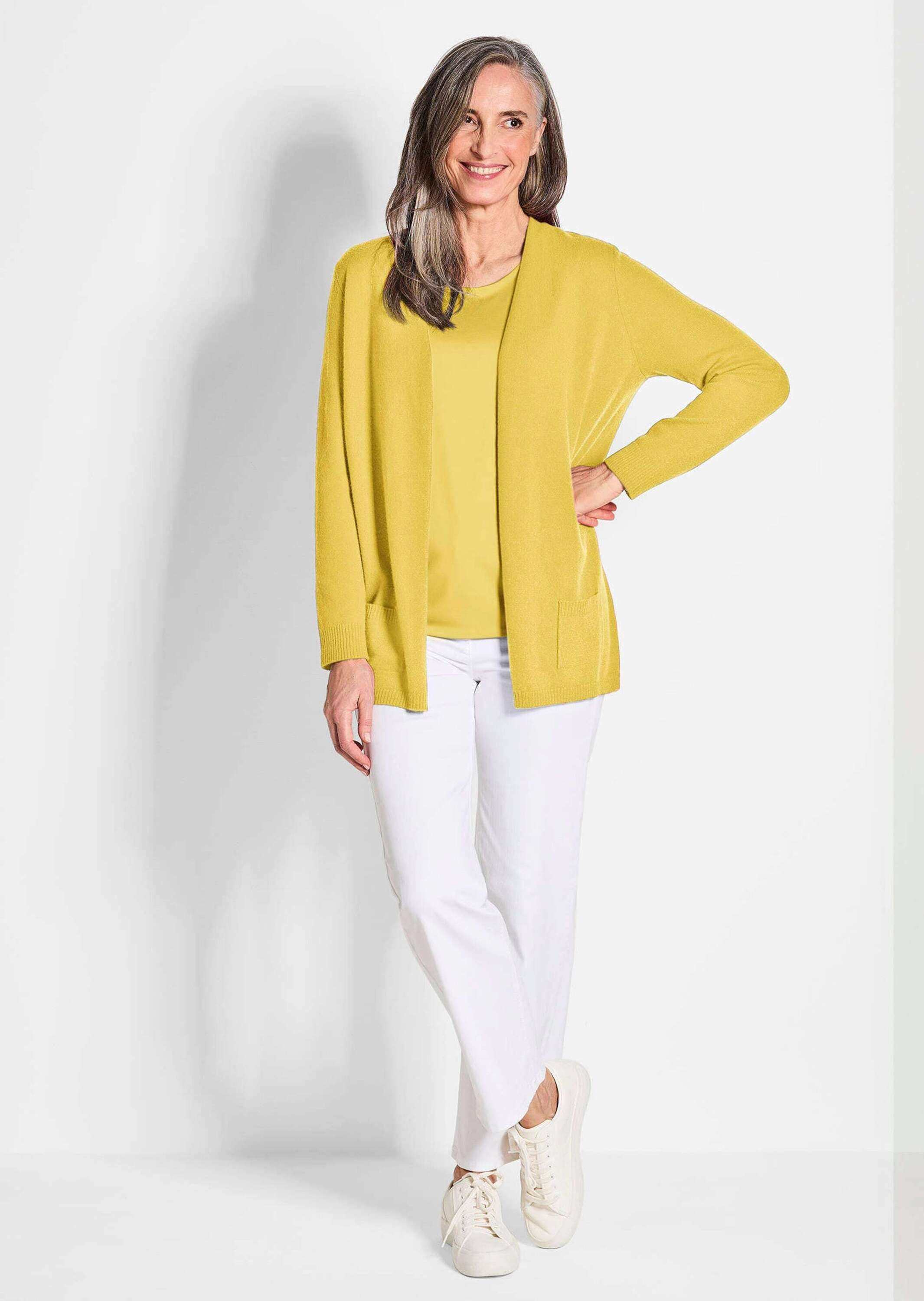 GOLDNER Strickjacke Kurzgröße: Langarm Feinstrick-Cardigan günstig online kaufen