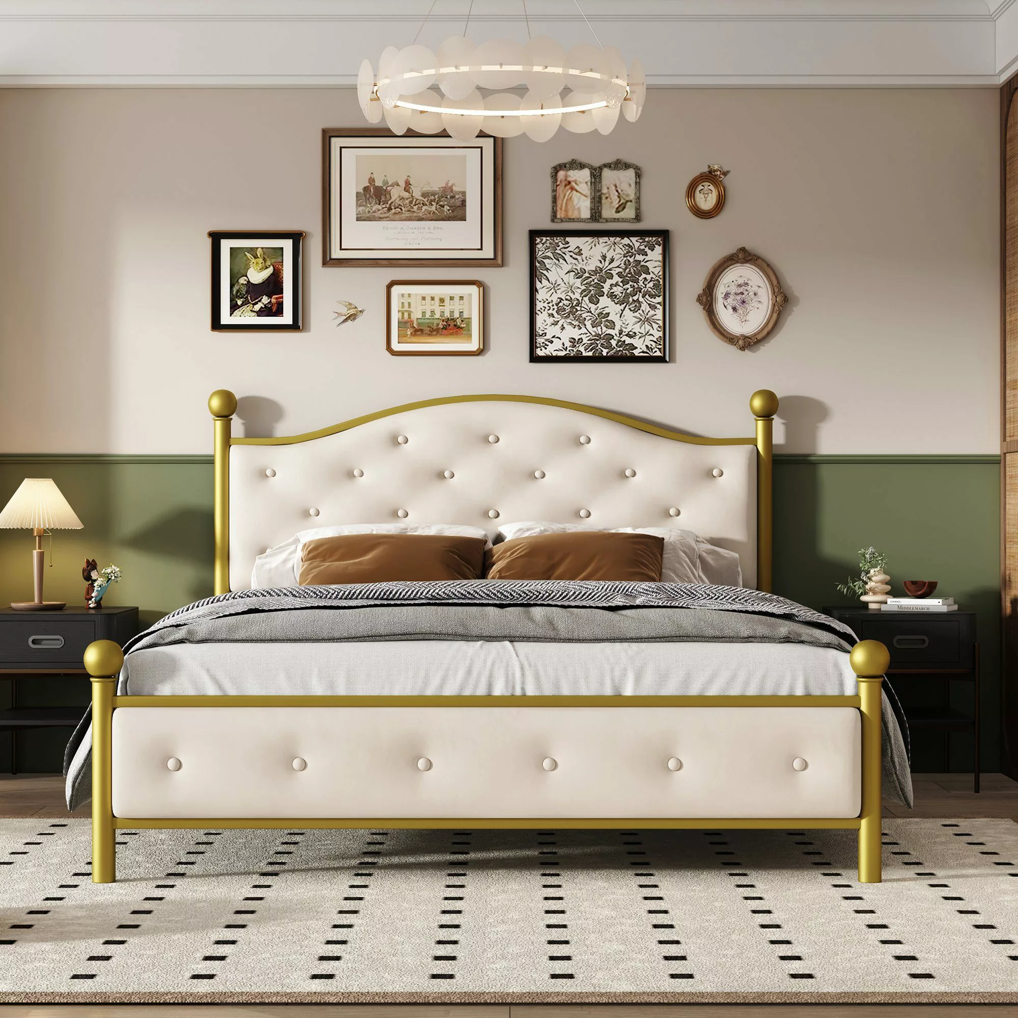 Flieks Metallbett, Doppelbett Polsterbett mit Lattenrost günstig online kaufen
