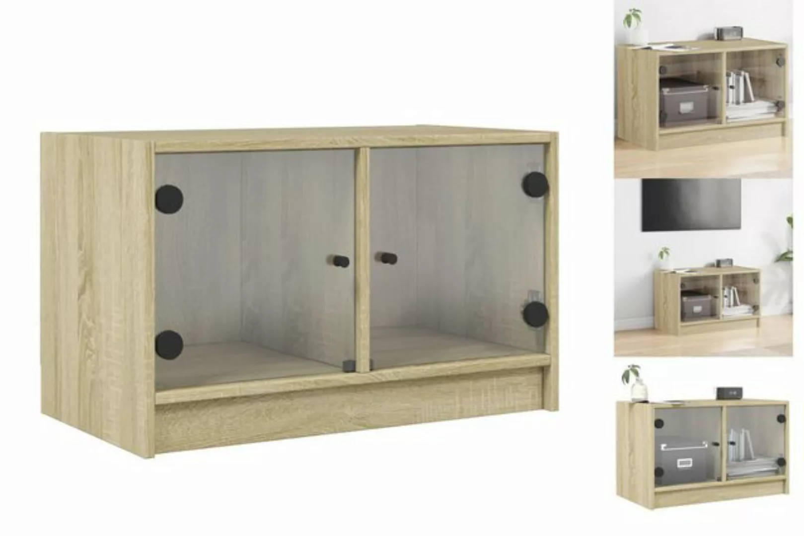 vidaXL TV-Schrank TV Schrank Fernsehschrank Lowboard Regal mit Glastüren So günstig online kaufen