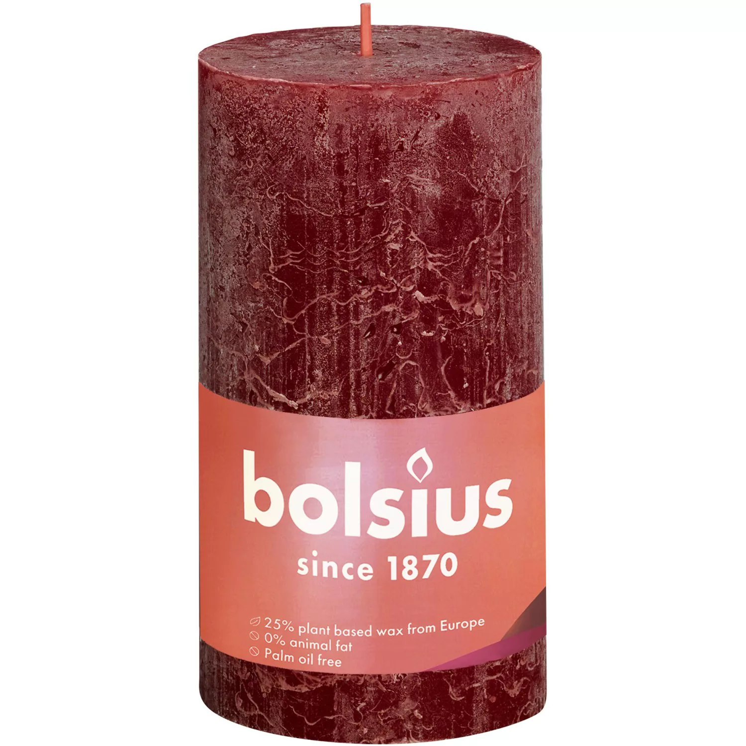 Bolsius Rustik-Kerze Shine XXL Ø 10 cm x 20 cm Samtrot günstig online kaufen