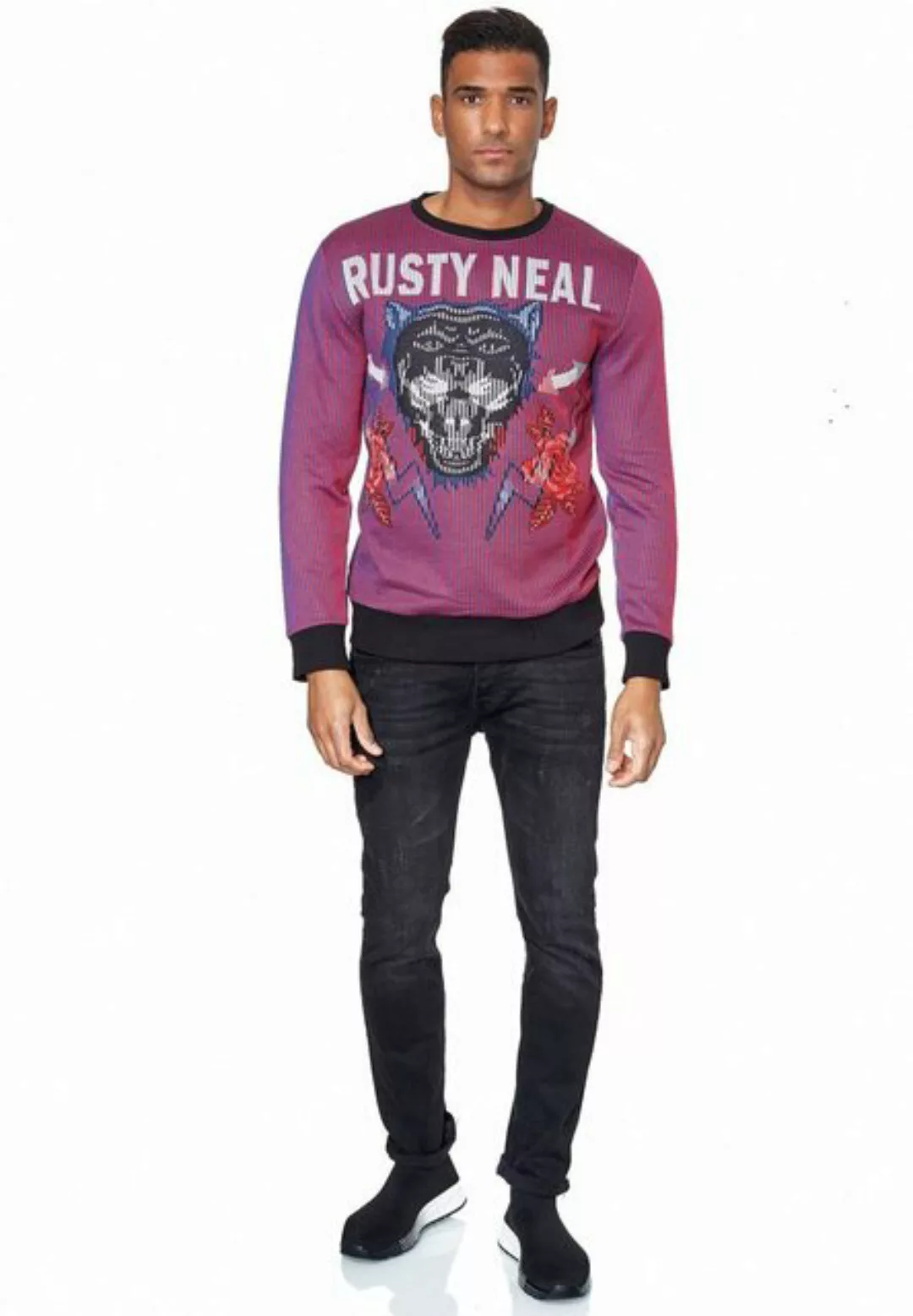 Rusty Neal Sweatshirt Rusty Neal Sweater mit außergewöhnlichem Print günstig online kaufen