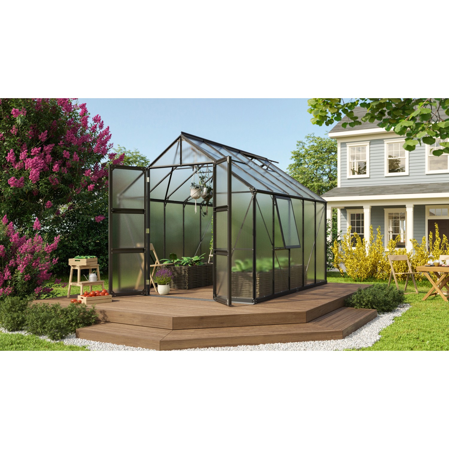 Vitavia Gewächshaus Olymp 8300 HKP 4 mm Schwarz B 257 cm x T 325 cm günstig online kaufen