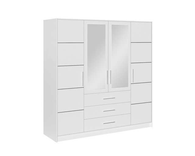 Deine Möbel 24 Kleiderschrank LABOO Drehtürenschrank 150 200 240 cm Weiss m günstig online kaufen