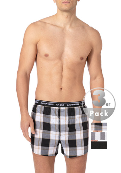 Calvin Klein – CK One – 3-er Packung schlanke Boxershorts aus Webstoff-Schw günstig online kaufen