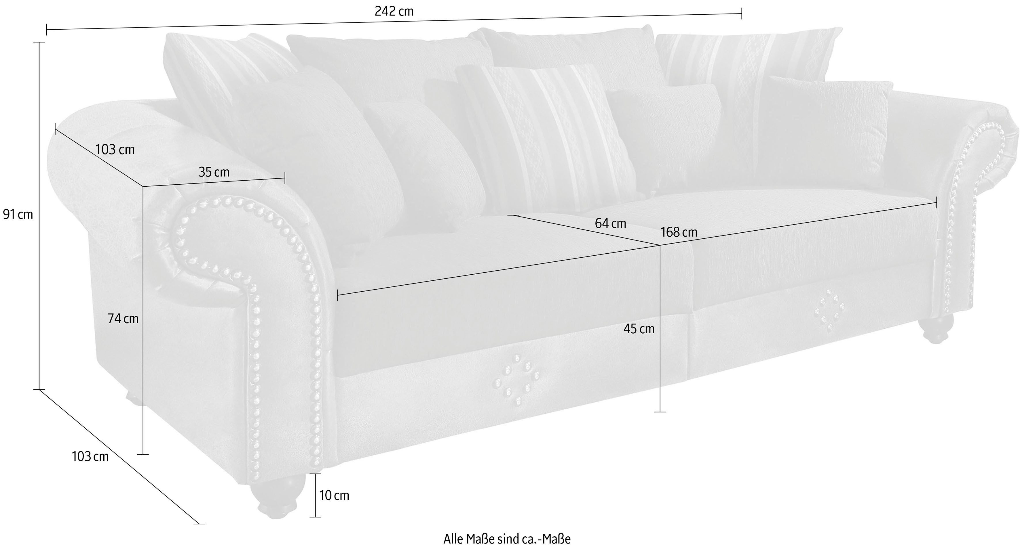 Home affaire Big-Sofa "King George Mega Sofa, viel Platz, Federkern" günstig online kaufen