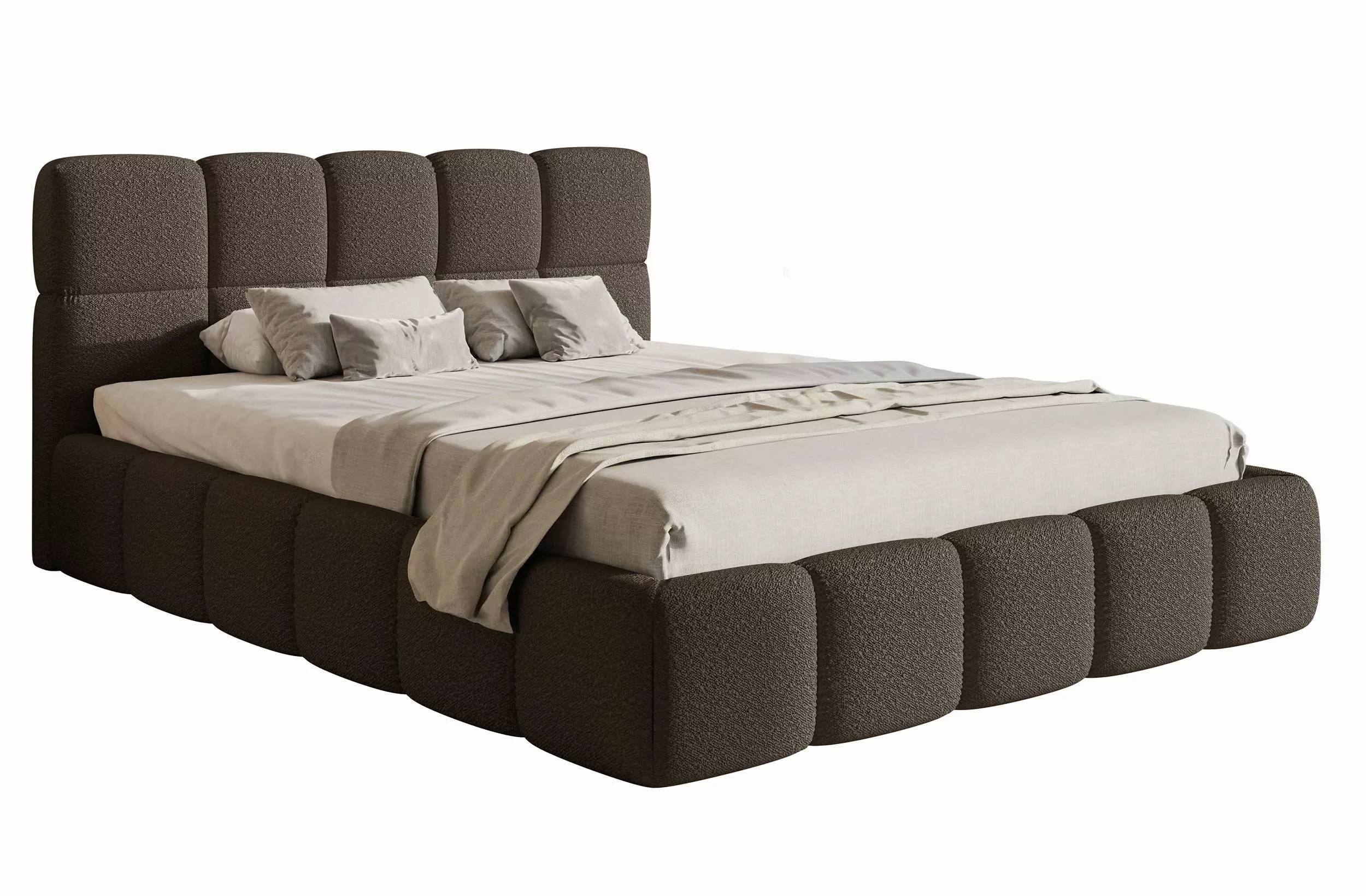 Selsey Design | Bettgestell Chloe Bouclé mit Staufach 180 x 200 cm günstig online kaufen