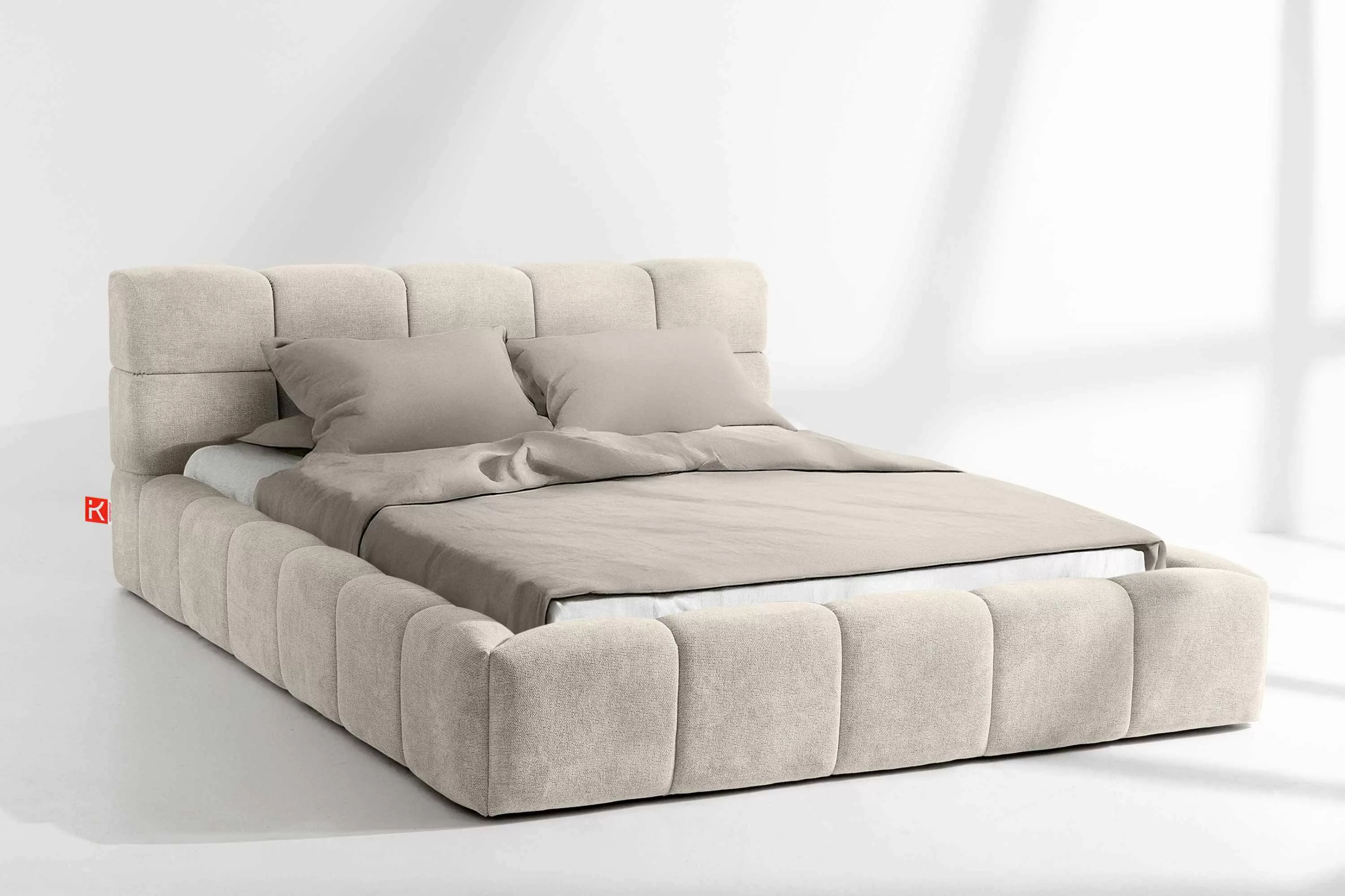 KONSIMO® Polsterbett Doppelbett AERI mit Stauraum, günstig online kaufen