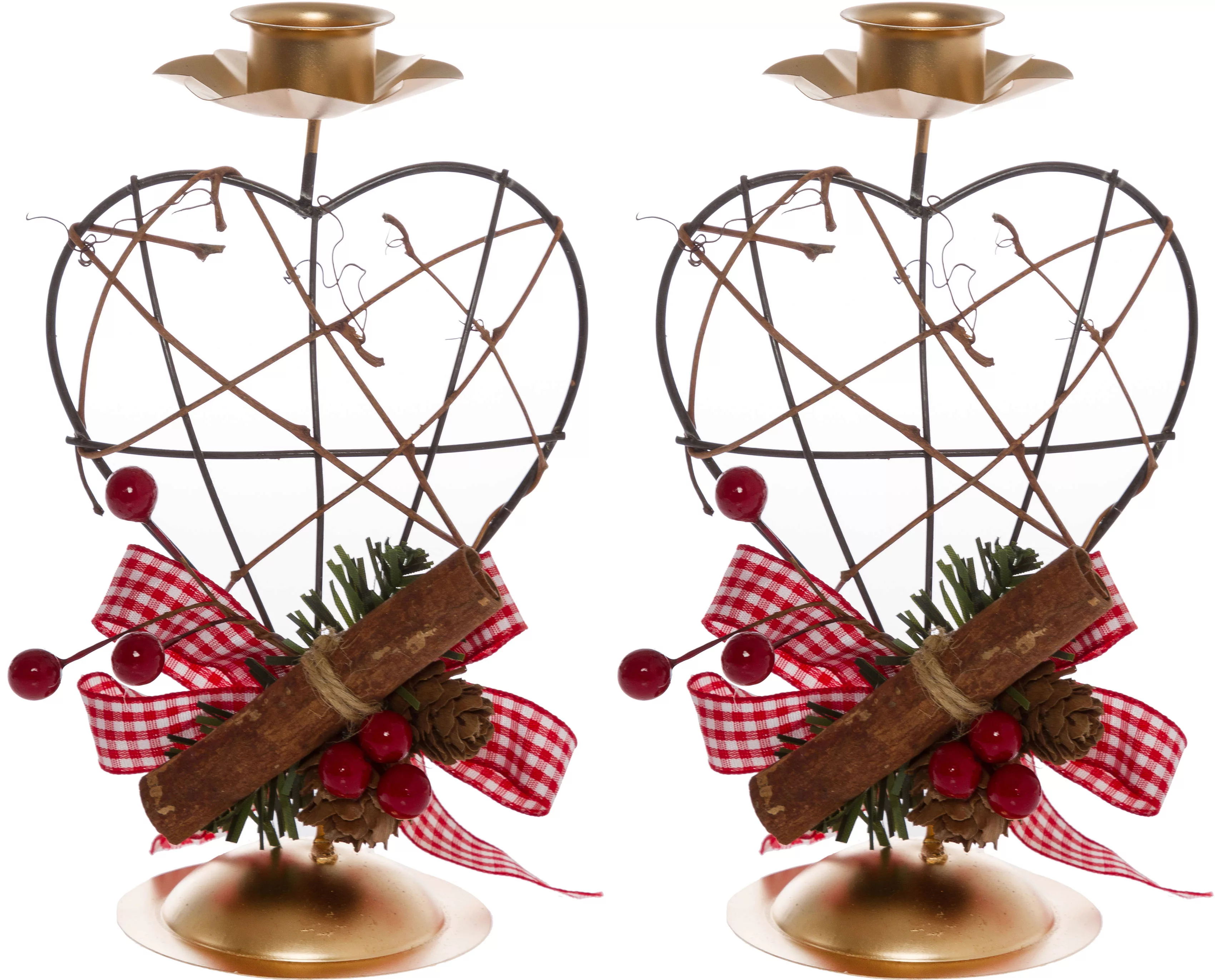 Myflair Möbel & Accessoires Kerzenhalter "Herz, Weihnachtsdeko rot", (Set, günstig online kaufen