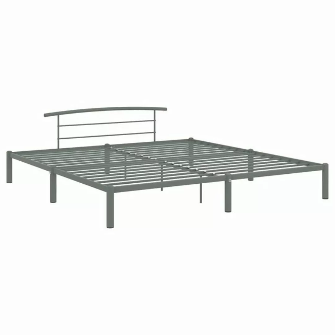 furnicato Bettgestell Grau Metall 200x200 cm (1-tlg) günstig online kaufen