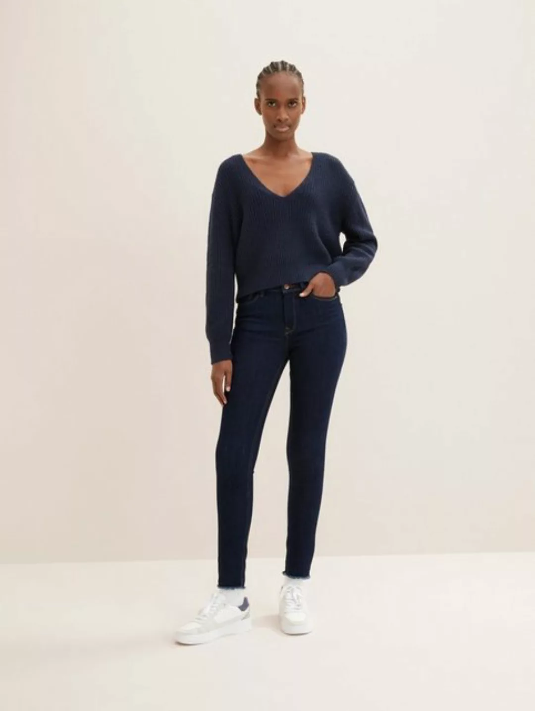 TOM TAILOR Denim Ankle-Jeans Extra Skinny Ankle Jeans mit ausgefranstem Bei günstig online kaufen