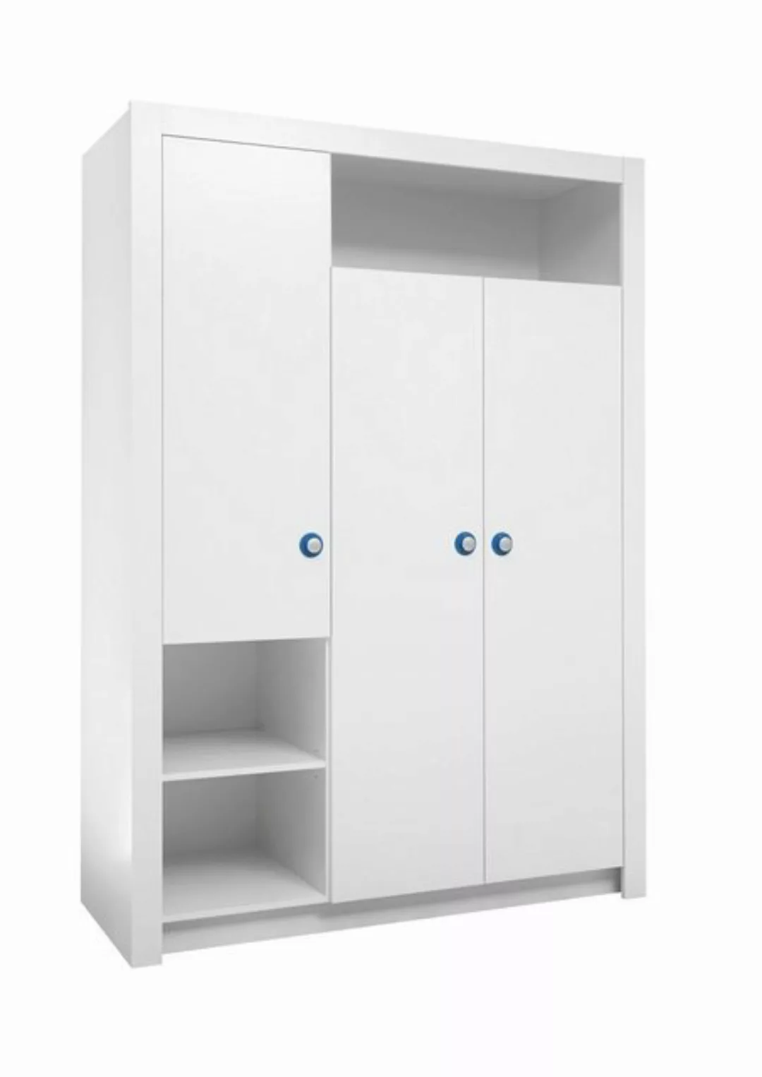 Kleiderschrank, 3-türig  Charlie ¦ weiß ¦ Maße (cm): B: 137 H: 195 T: 56 Ba günstig online kaufen