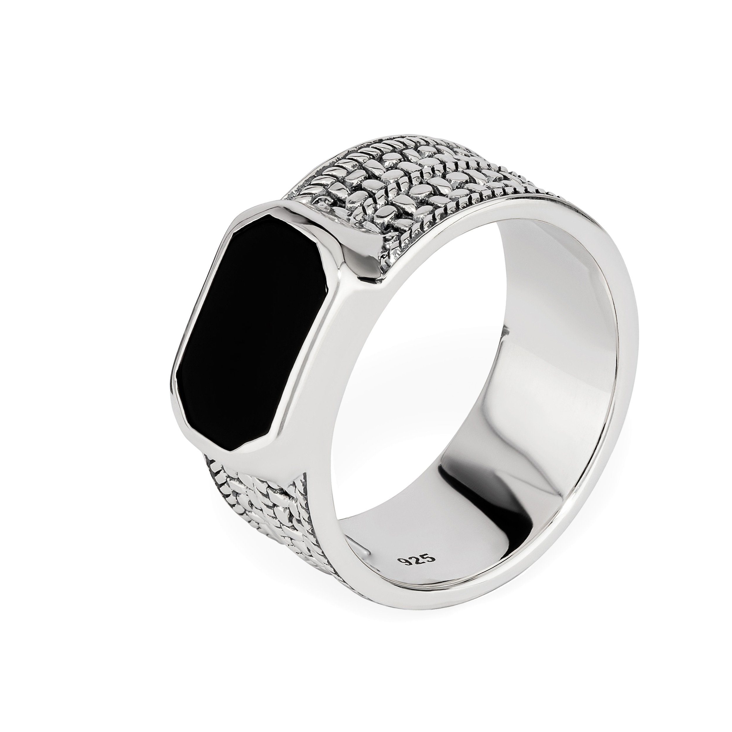 NKlaus Silberring 58mm Herrenring echt Onyx günstig online kaufen