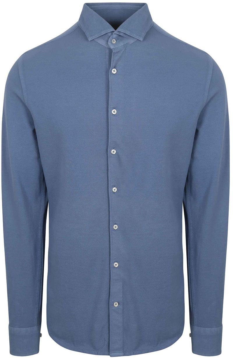 Suitable Piqué Hemd Jeans Blau - Größe L günstig online kaufen