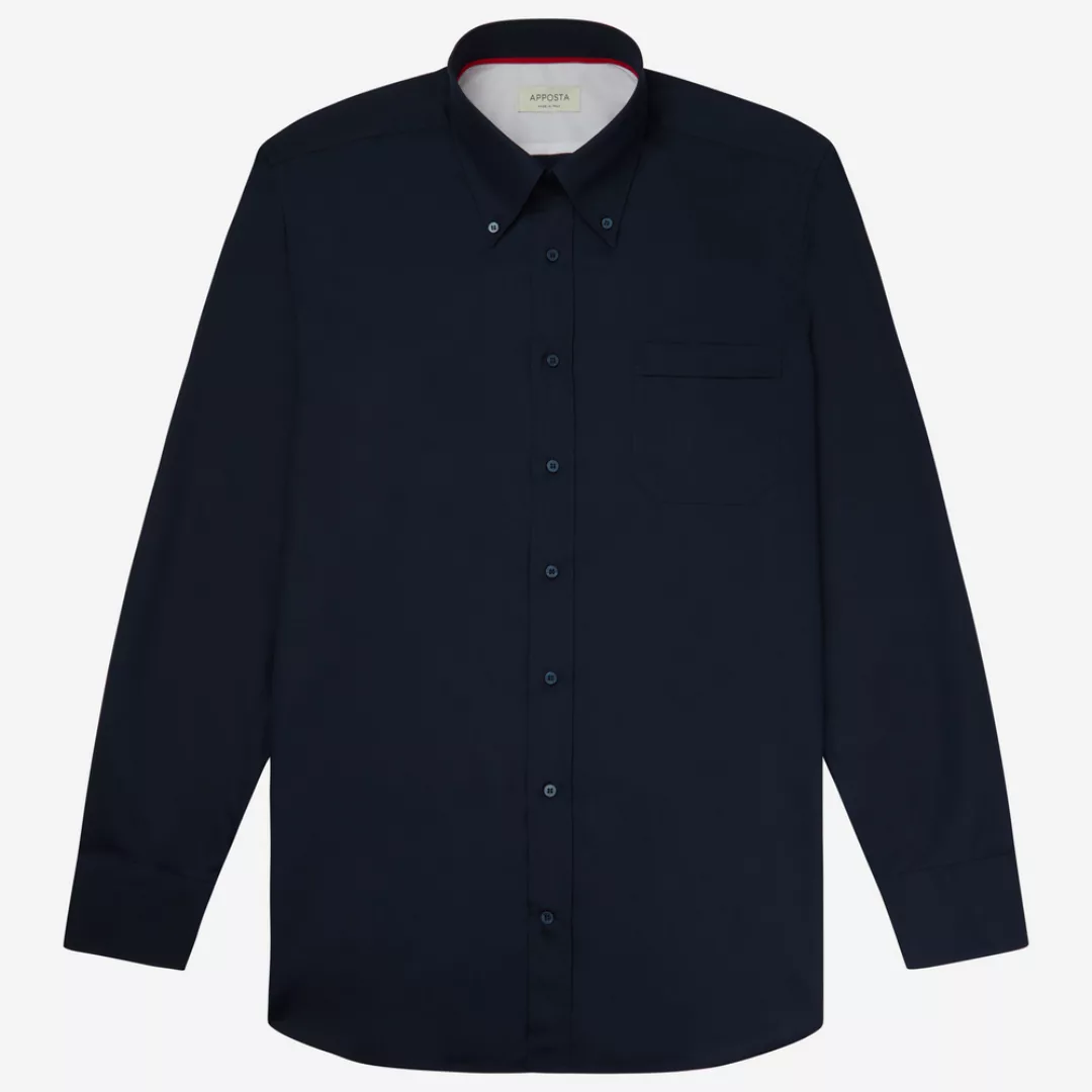 Hemd  einfarbig  marineblau 100% reine baumwolle satin, kragenform  hoher b günstig online kaufen