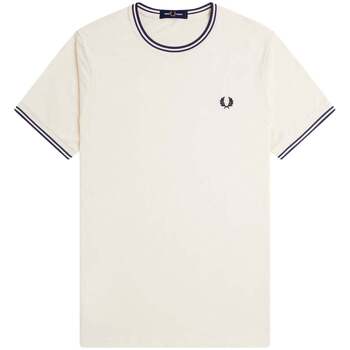 Fred Perry  T-Shirts & Poloshirts Twin Tipped T-Shirt Ecru/Tennis Blue günstig online kaufen