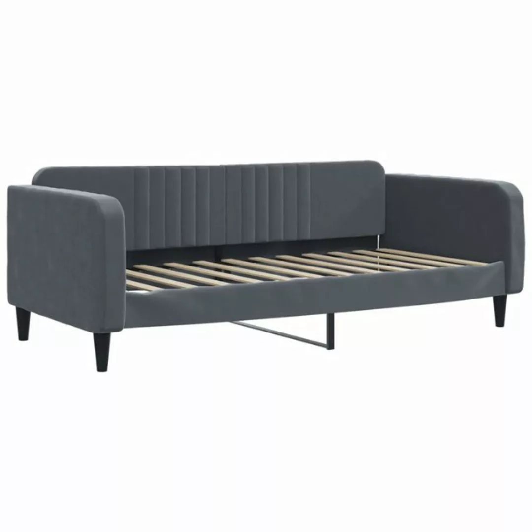 vidaXL Bettgestell Gästebett Tagesbett Dunkelgrau 90x200 cm Samt Bett Bettg günstig online kaufen