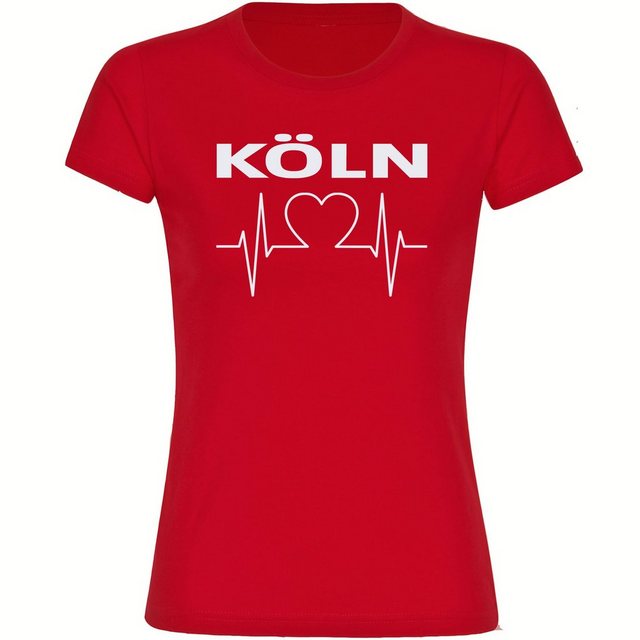 multifanshop T-Shirt Damen Köln - Herzschlag - Frauen günstig online kaufen