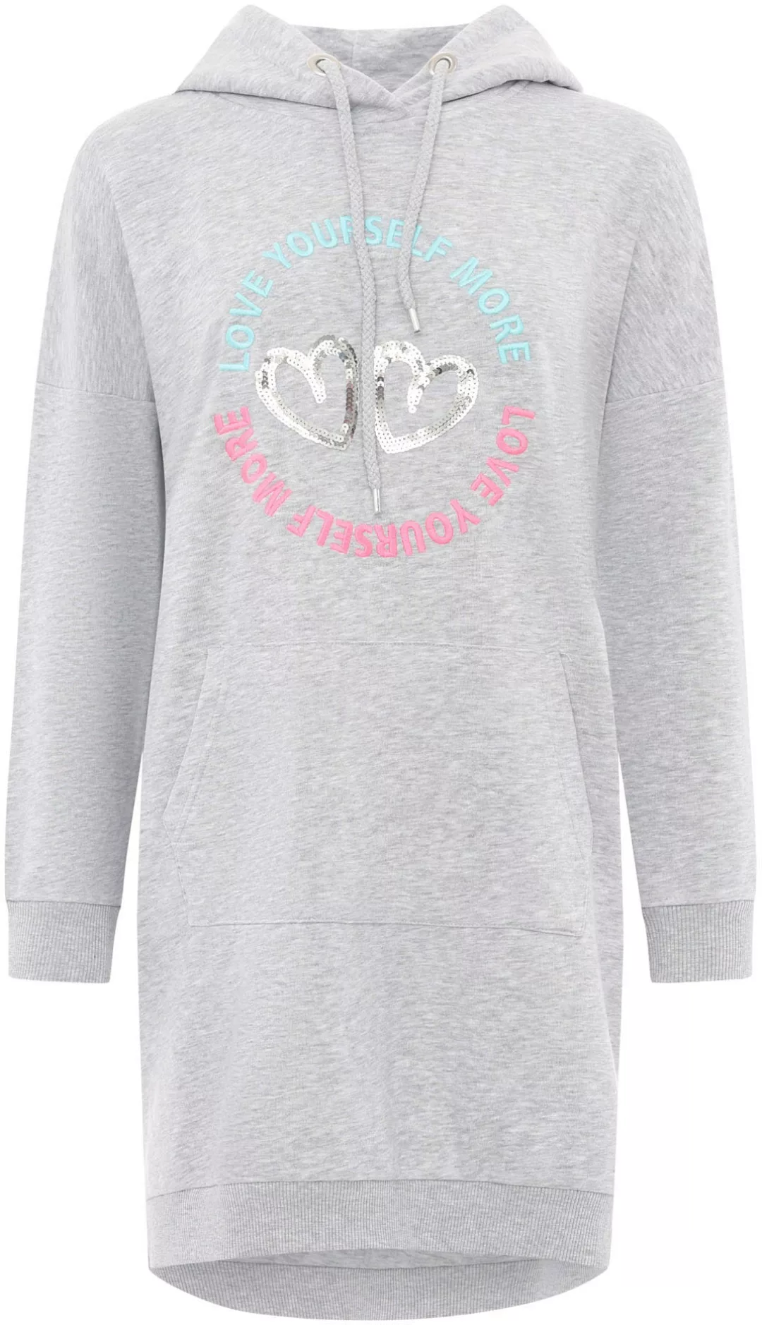 Zwillingsherz Sweatkleid ""Love Yourself More"", mit Kapuze, Taschen, Front günstig online kaufen