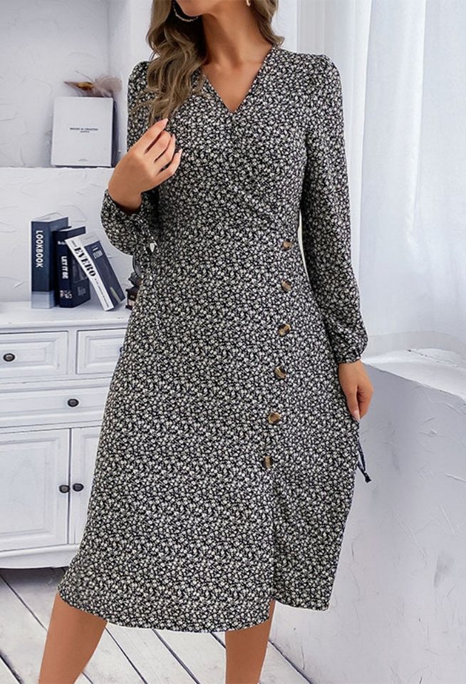 SEGUEN Sommerkleid elegantes bedrucktes Maxikleid (Modischer Schlitzrock mi günstig online kaufen