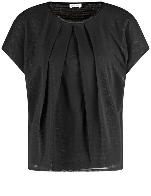 GERRY WEBER Kurzarmshirt Blusenshirt mit schimmerndem Overlayer günstig online kaufen