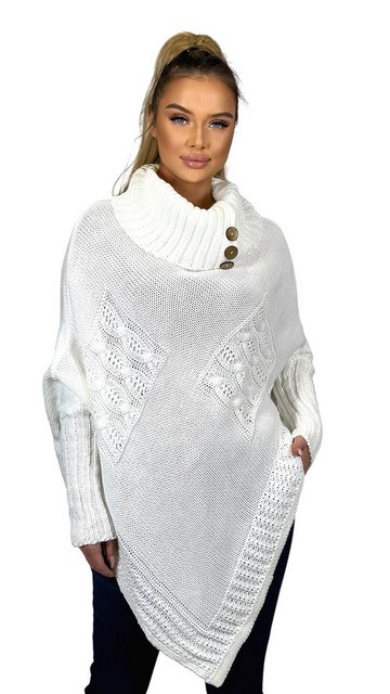 Mississhop Strickponcho Poncho Strick Sweatshirt Pullover Umhang Überwurf günstig online kaufen