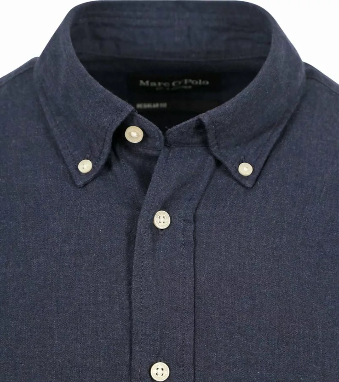 Marc O'Polo Hemd Twill Dunkelblau - Größe M günstig online kaufen