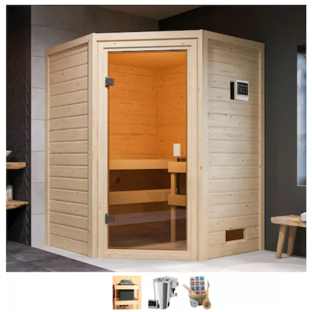 welltime Sauna »Anni«, 3,6-kW-Bio-Plug & Play Ofen mit ext. Steuerung günstig online kaufen
