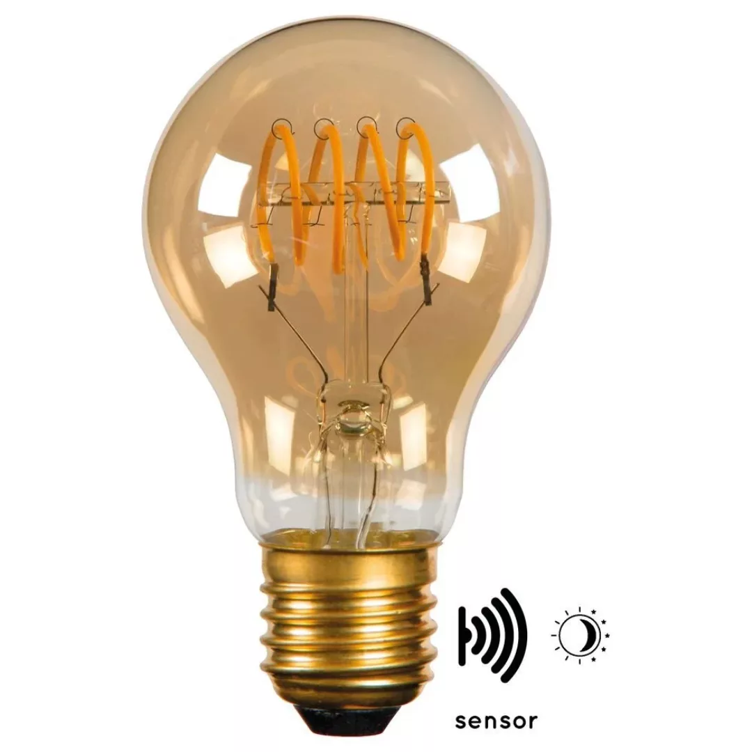 Vintage LED Lampe, Dämmerungssensor, E27, Tropfen P45, Filament, 4W, 230lm, günstig online kaufen