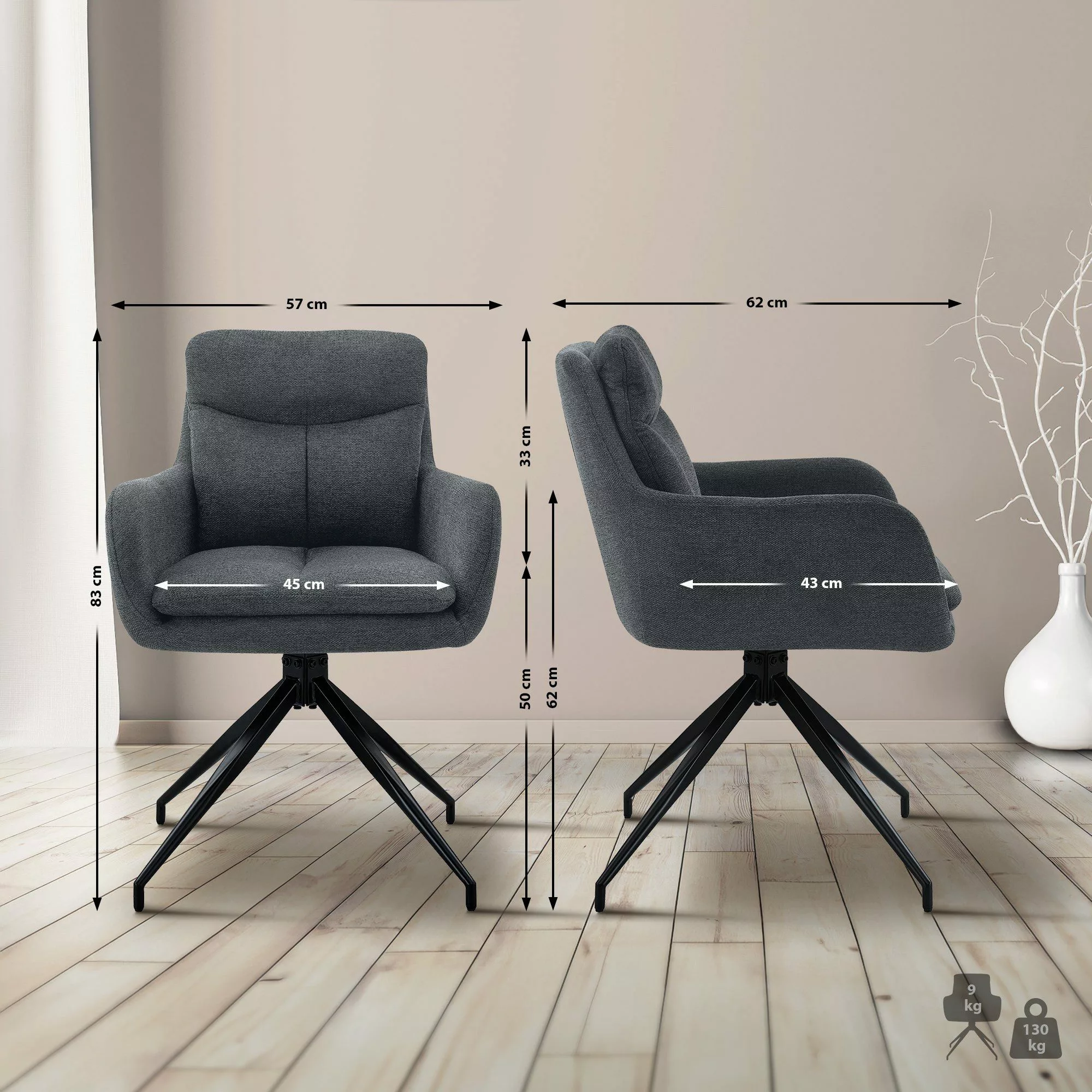 CLP Esszimmerstuhl SOMERS STOFF (2er Set), günstig online kaufen