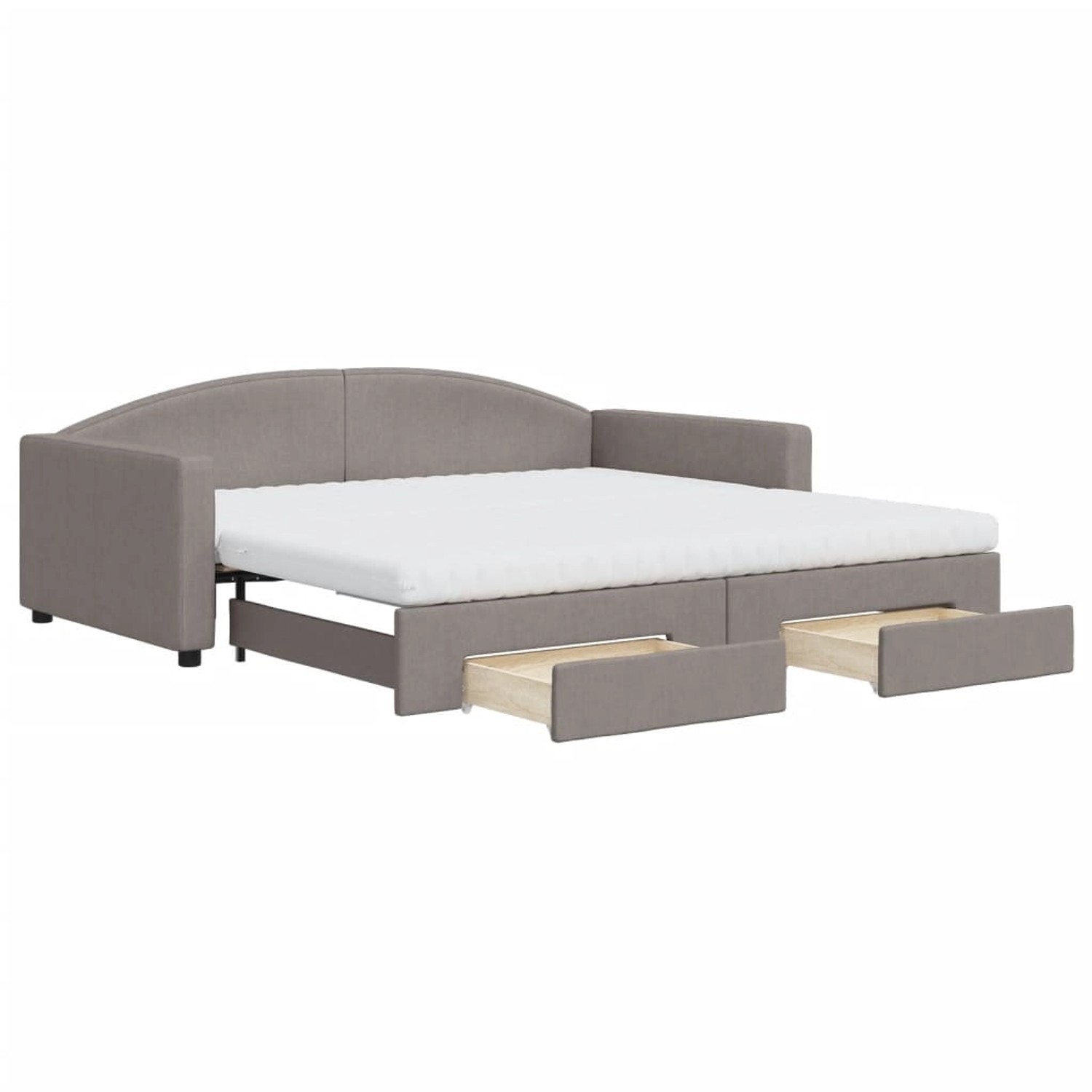 vidaXL Tagesbett Ausziehbar mit Schubladen Taupe 100x200 cm Stoff1886835 günstig online kaufen