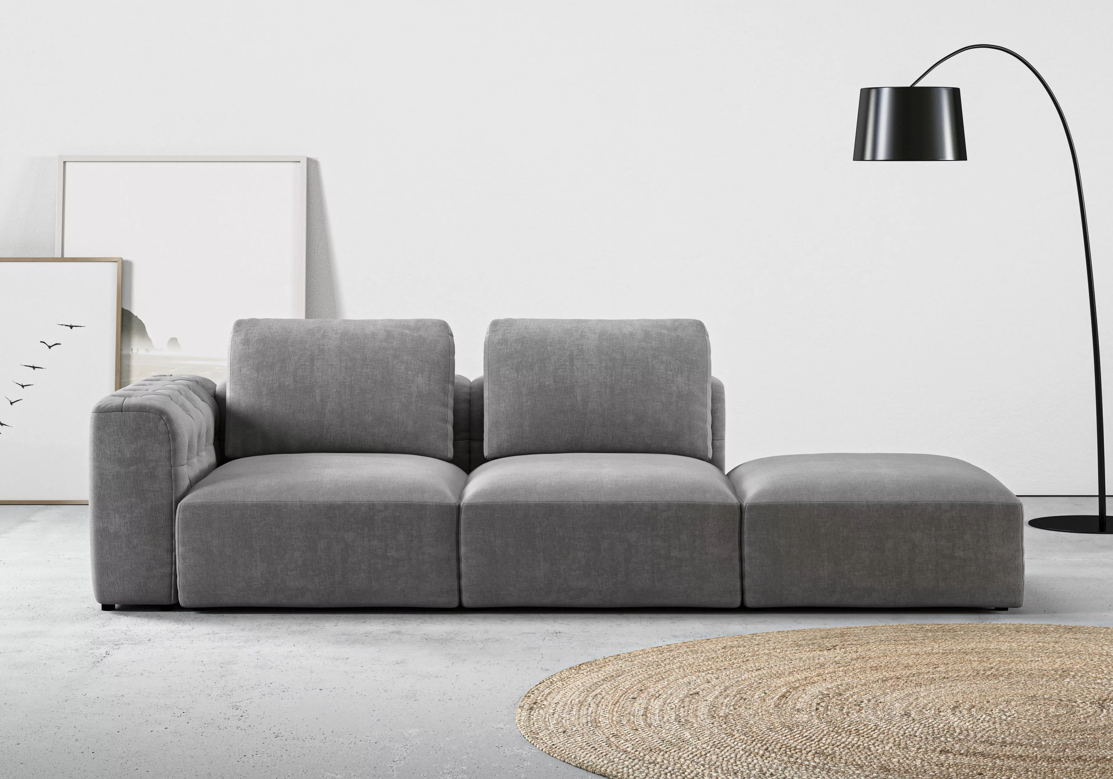 RAUM.ID Chaiselongue "Cushid", Modul-Sofa, bestehend aus 2-Sitzer und Hocke günstig online kaufen