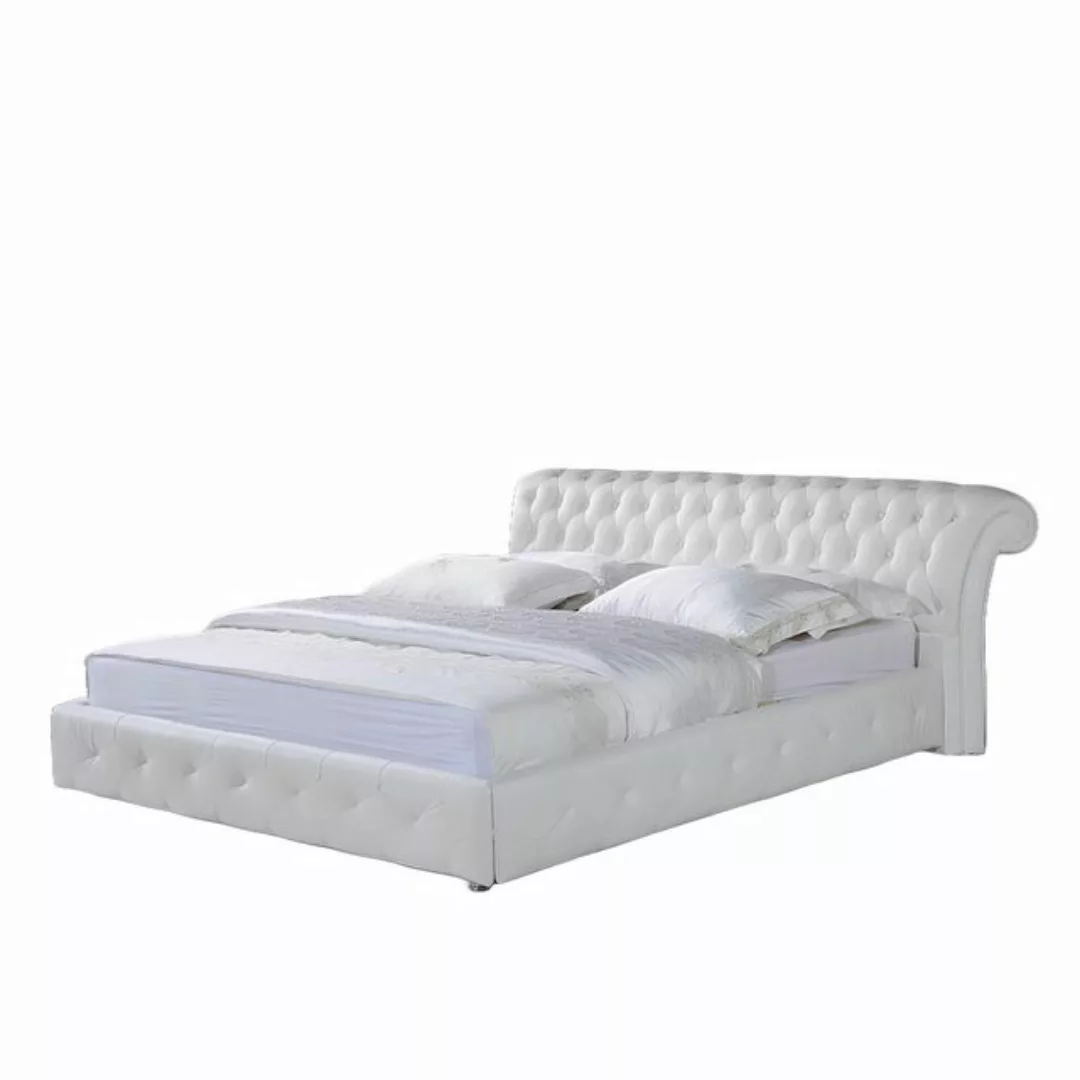 Xlmoebel Bett Designer Bett Chesterfield Schlafzimmer mit Stoff- und Ledero günstig online kaufen