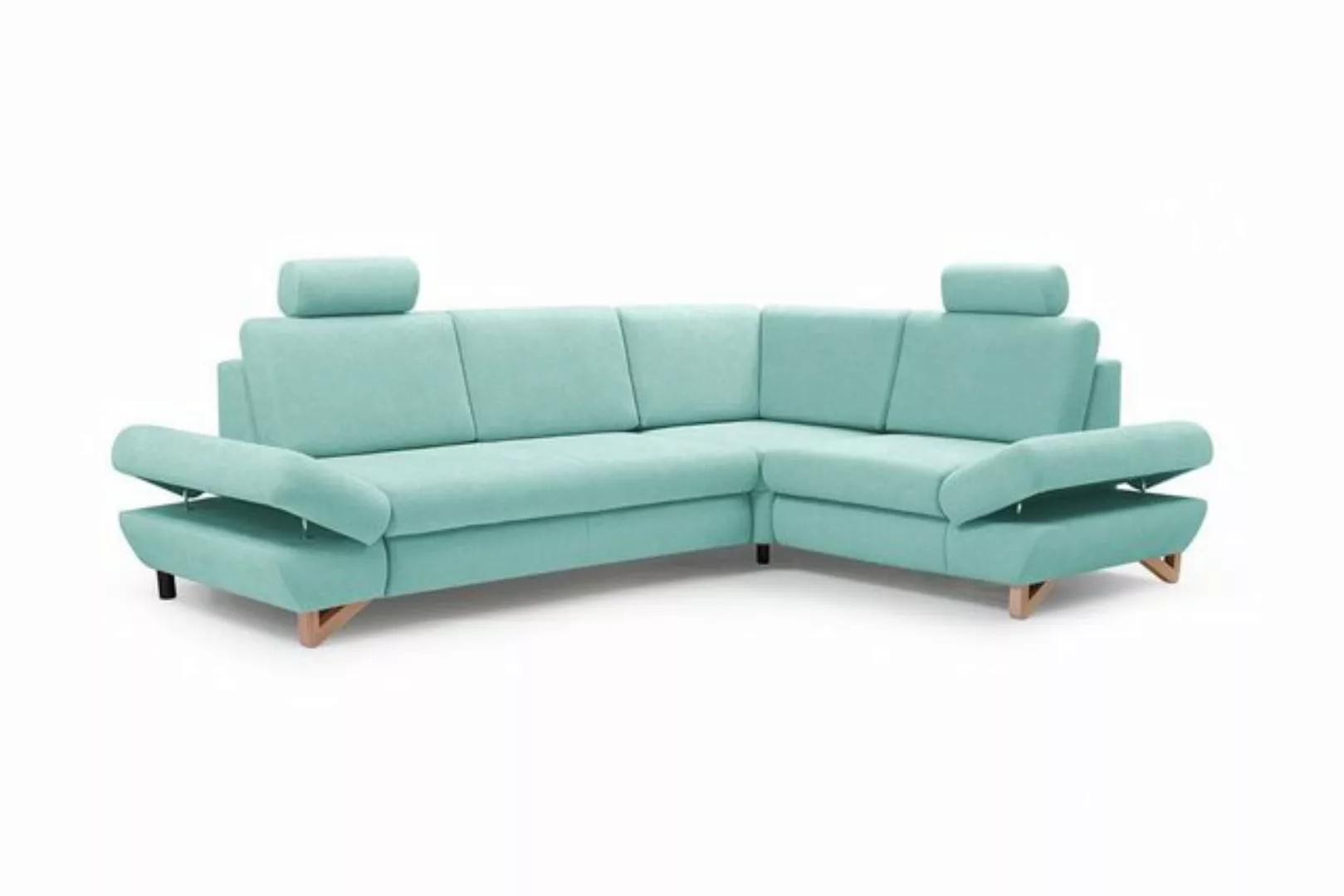 MOEBLO Ecksofa MERIDA 2, Sofa Eckcouch mit Bettfunktion Couch Plüsch Wohnla günstig online kaufen