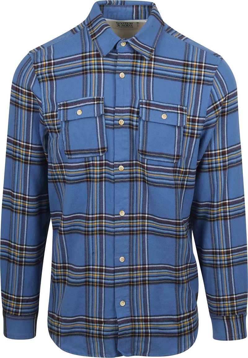 Scotch and Soda Flanellhemd Blau - Größe M günstig online kaufen