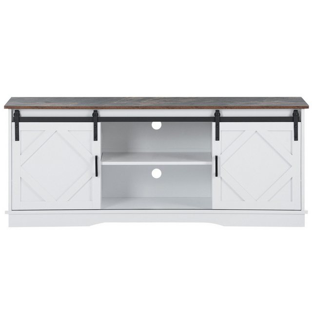 EXTSUD TV-Schrank TV Stand Sideboard mit 2 klassischen Schiebetüren Einstel günstig online kaufen