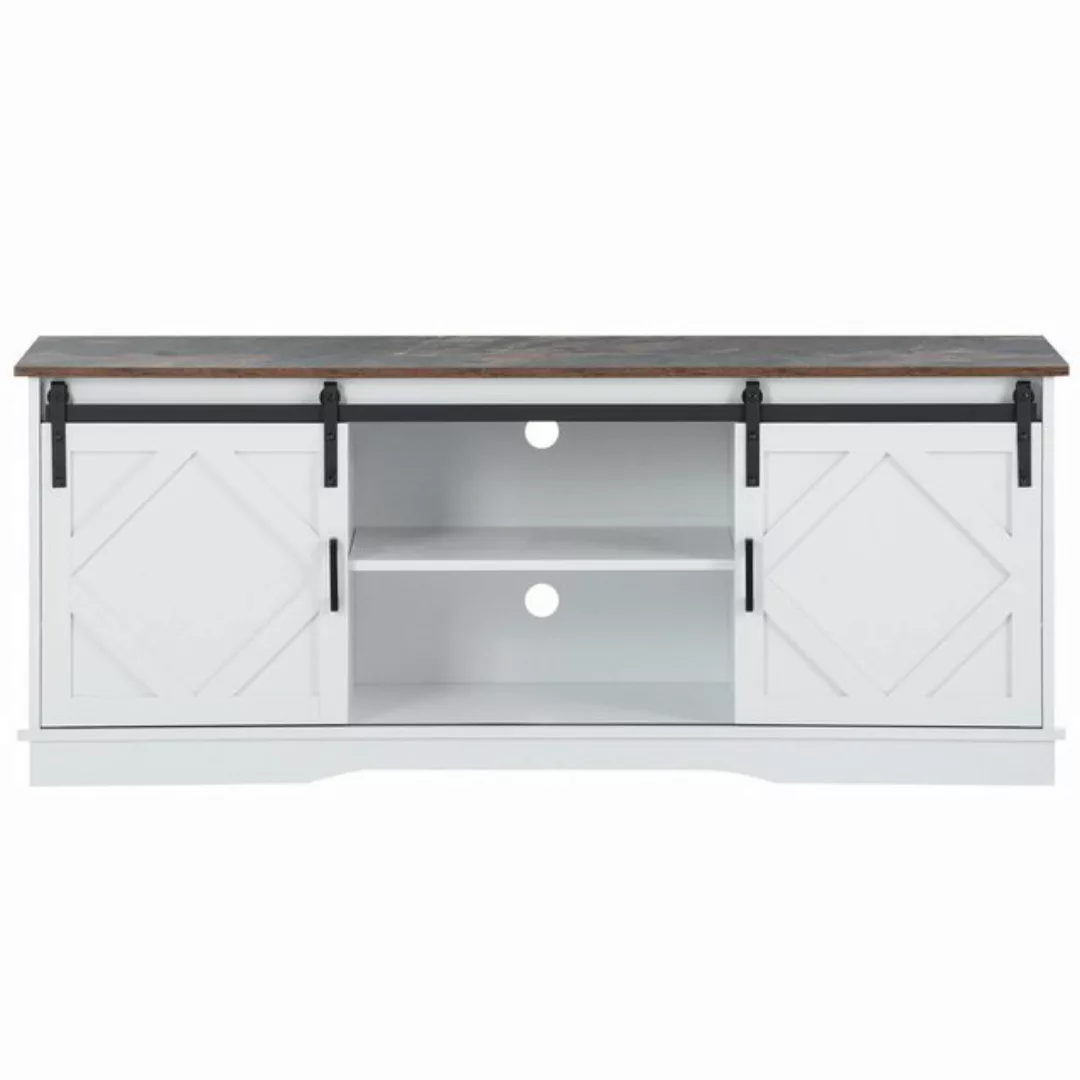 EXTSUD TV-Schrank TV Stand Sideboard mit 2 klassischen Schiebetüren Einstel günstig online kaufen