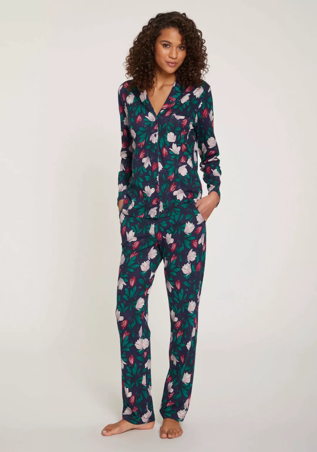 s.Oliver Pyjama, (Set, 2 tlg.), im klassischen Stil günstig online kaufen