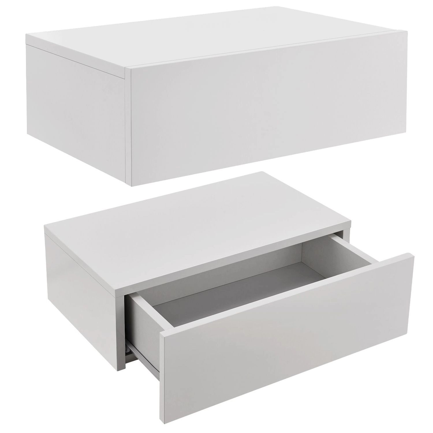 Juskys Wandregal Nachttisch 46x30x15 cm mit Schublade Weiß günstig online kaufen
