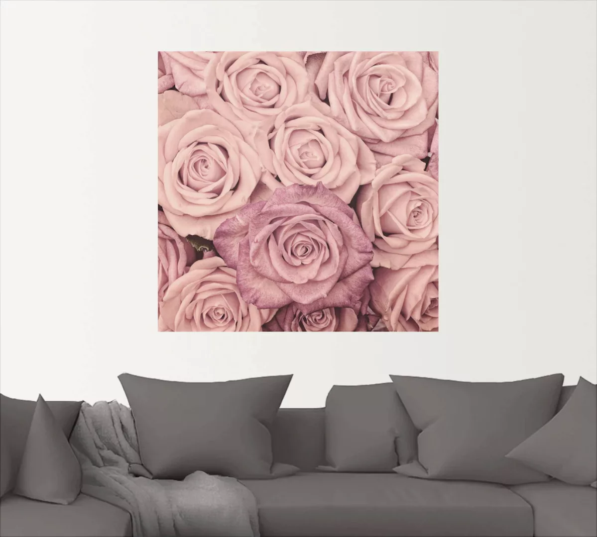 Artland Wandbild "Rosen", Blumen, (1 St.), als Leinwandbild, Wandaufkleber günstig online kaufen