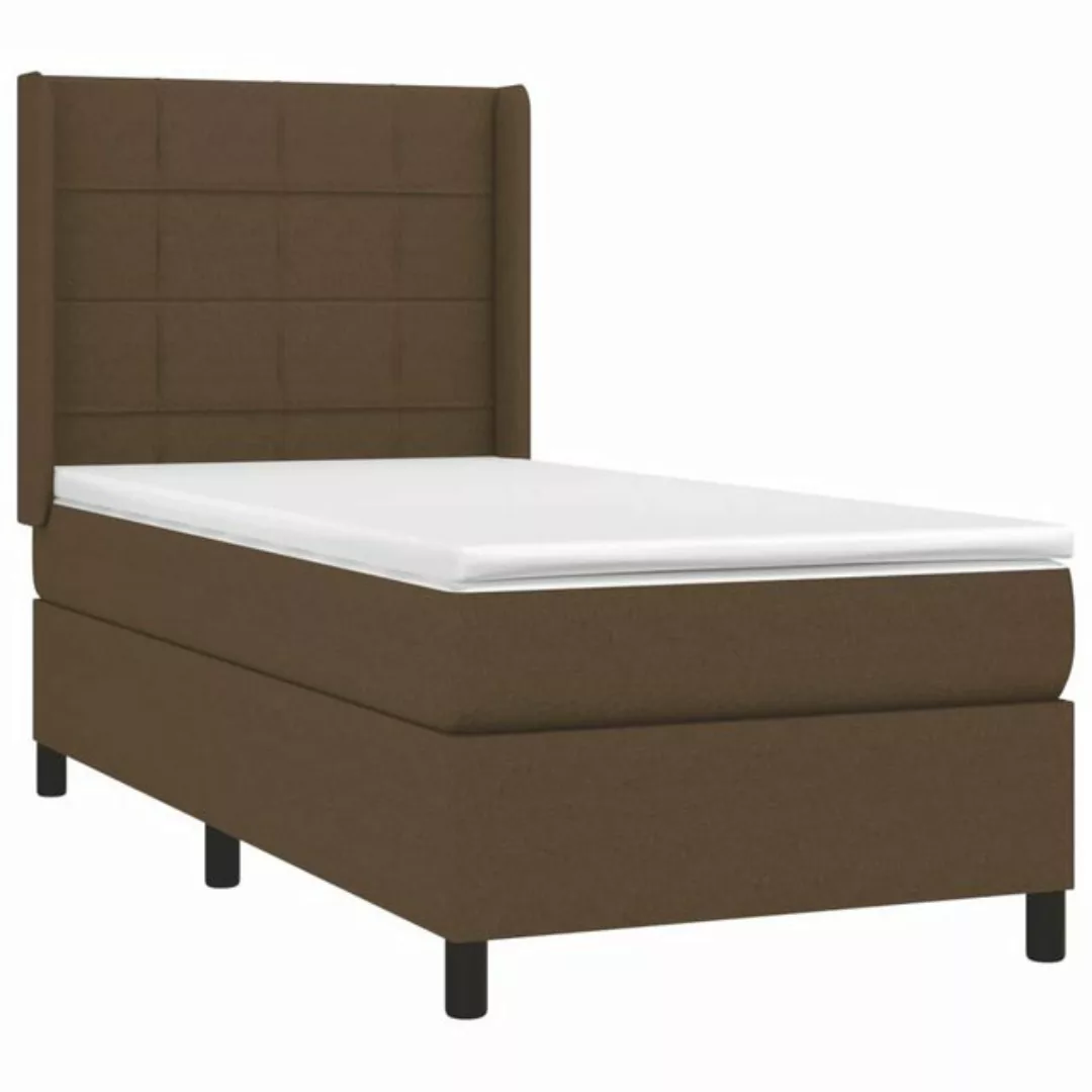 vidaXL Bett Boxspringbett mit Matratze Dunkelbraun 90x200 cm Stoff günstig online kaufen