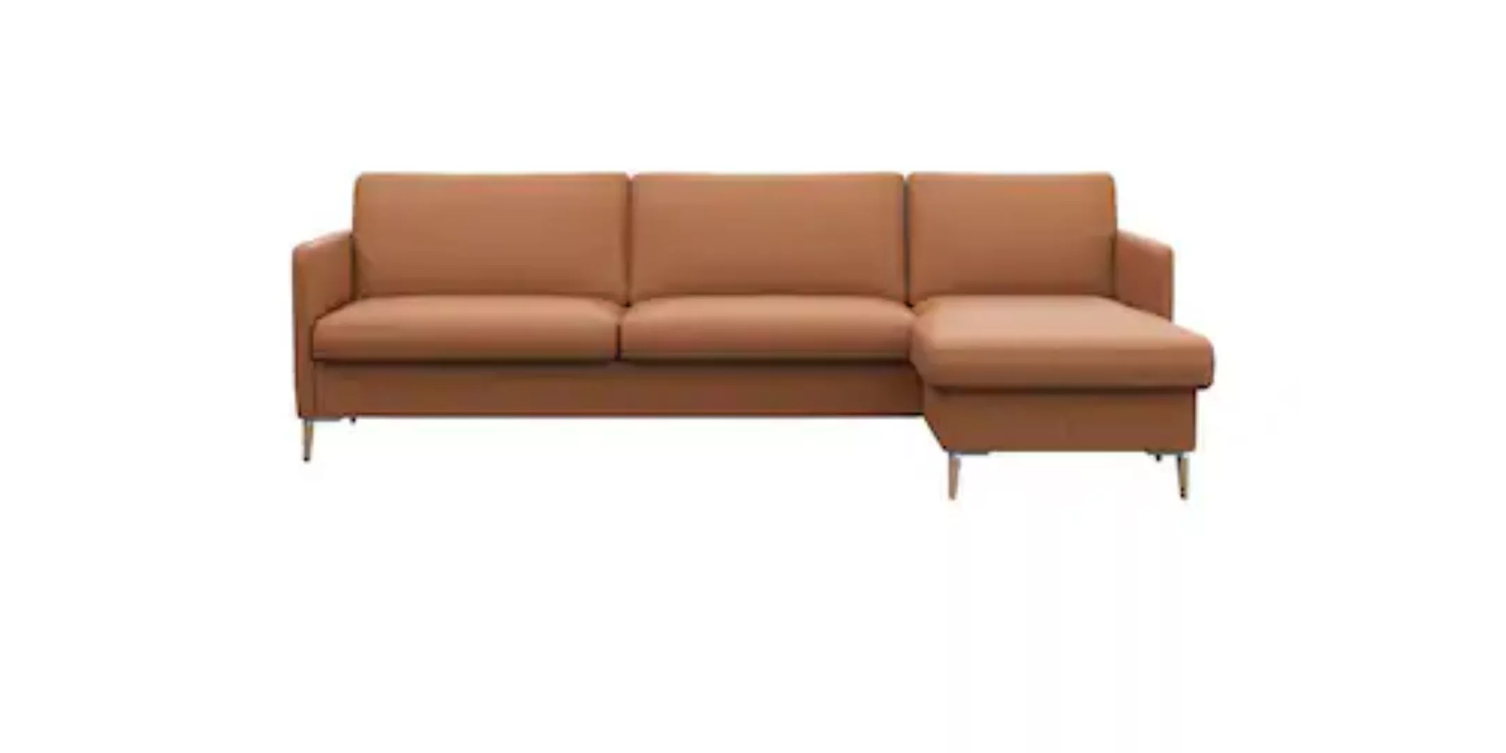 FLEXLUX Ecksofa »Fiore, L-Form«, schmale Armlehnen, Kaltschaum, Füße Alu+ E günstig online kaufen