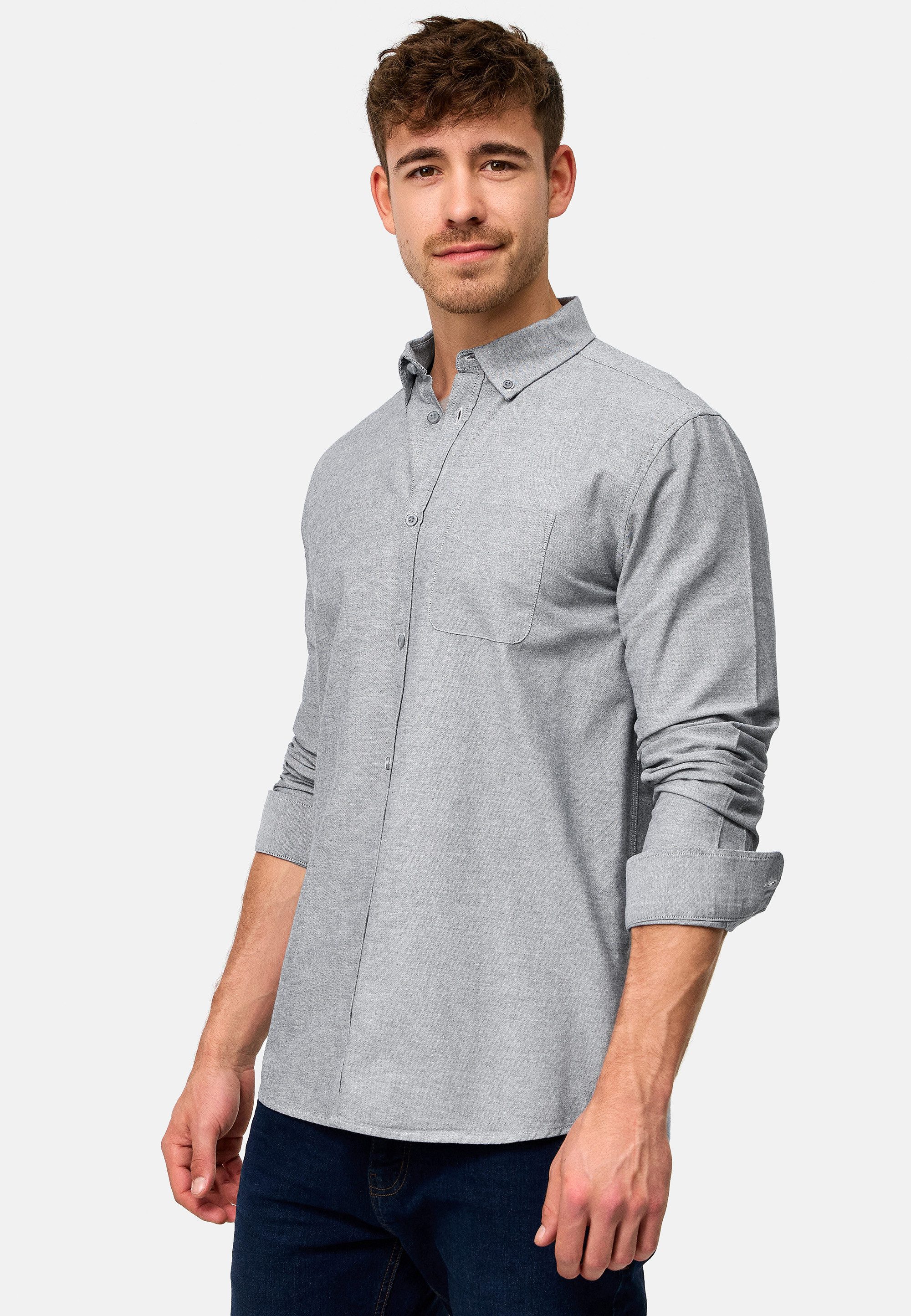 Indicode Langarmhemd Kepner mit Button-Down-Kragen und günstig online kaufen