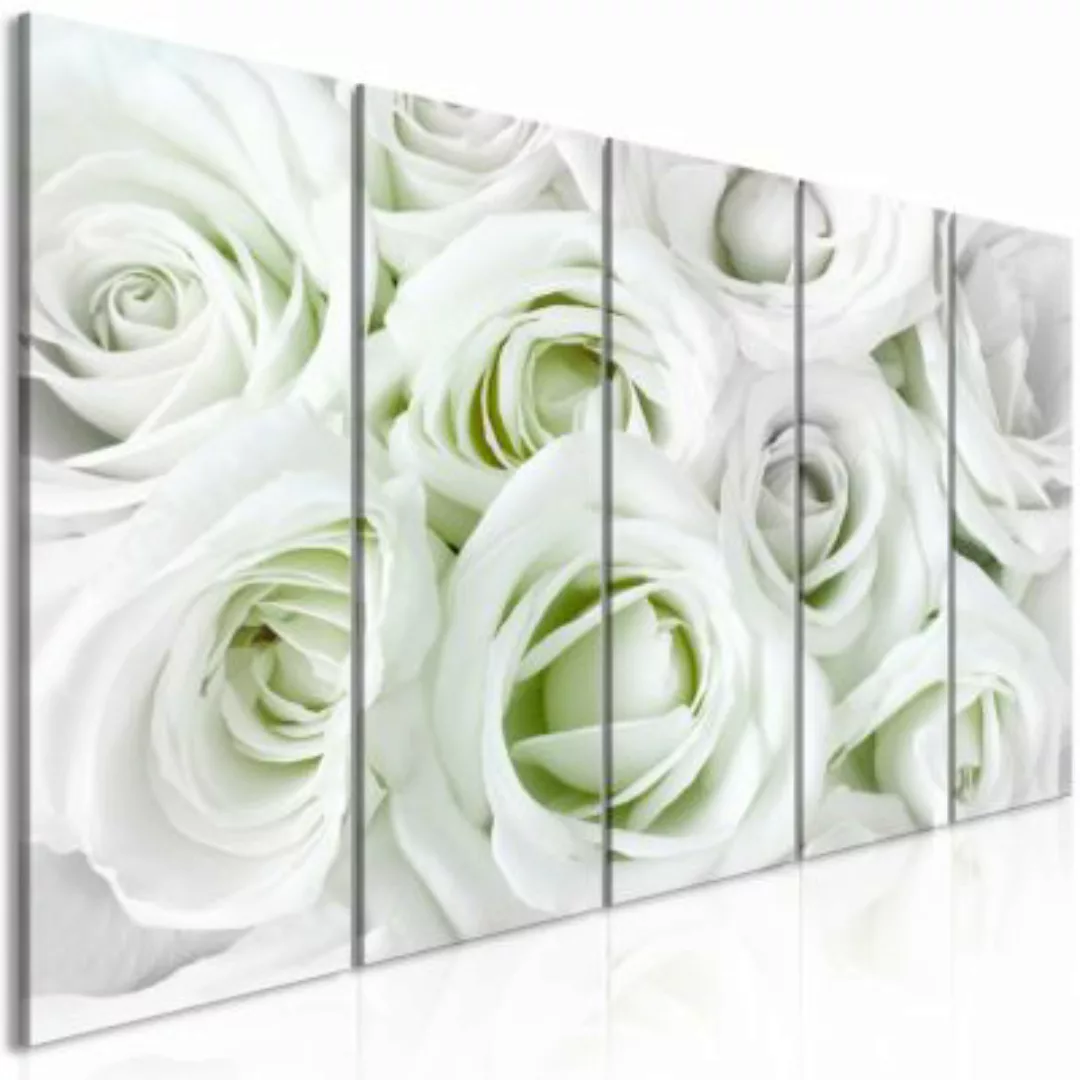 artgeist Wandbild Satin Rose (5 Parts) Narrow Green weiß-kombi Gr. 200 x 80 günstig online kaufen